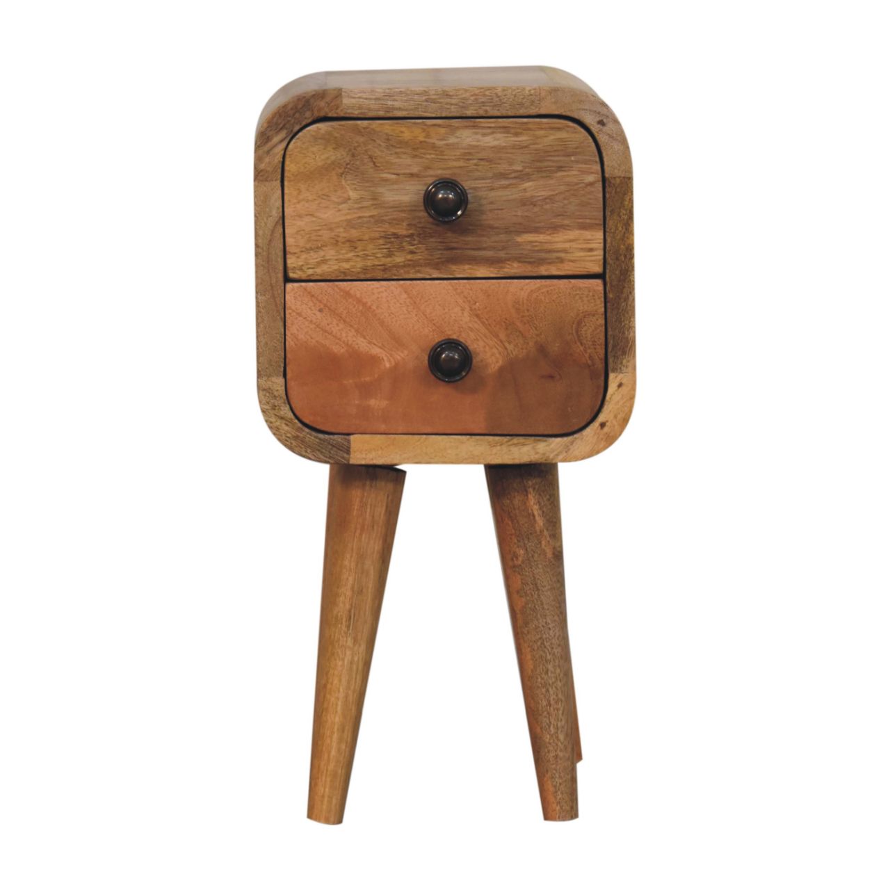 CROMER Extra Mini Curved Oak-ish Bedside - Beasley & Sons