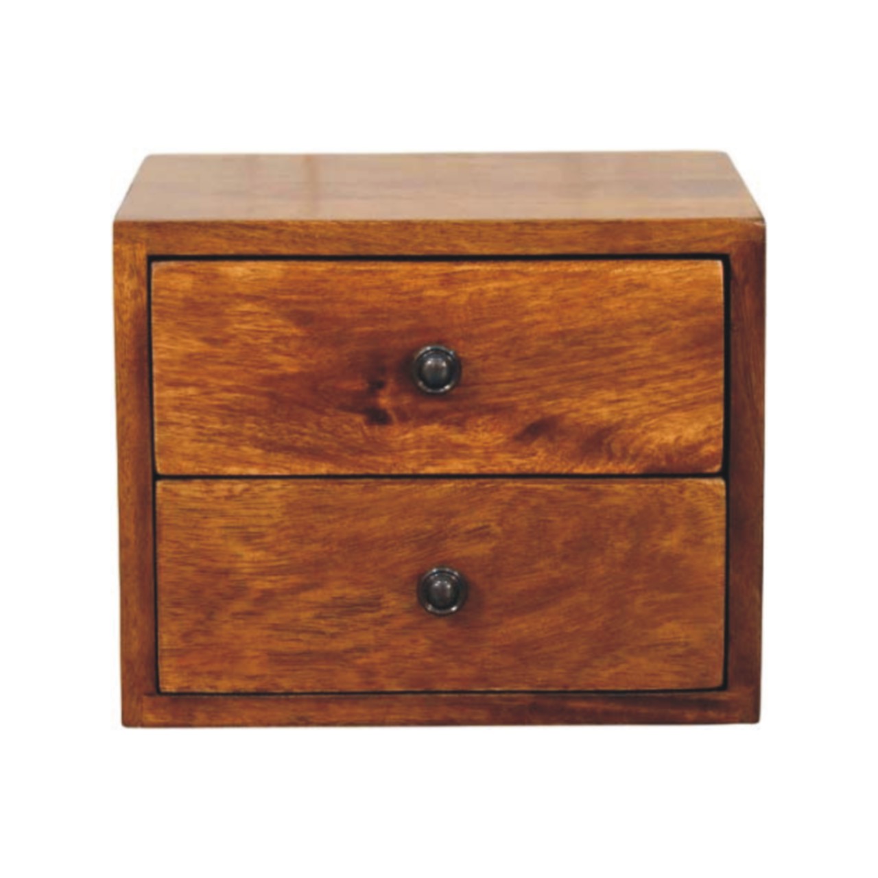 ASSISI 2-Drawer Chestnut Wall Mounted Nightstand, Ready Assembled - Beasley & Sons