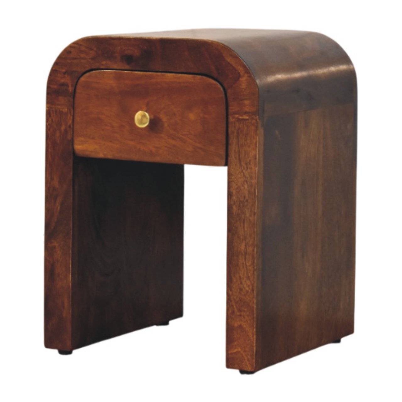CROMER Mini Darcy Chestnut Nightstand with Curved Edges - Beasley & Sons