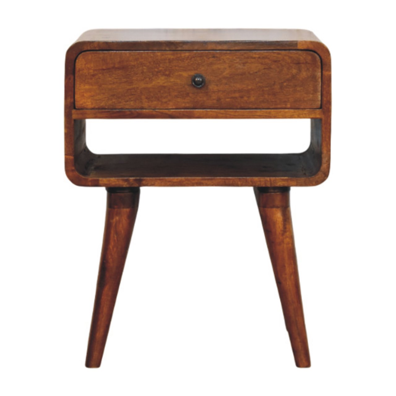 RAGUSA Chestnut Nightstand with Drawer and open slot - Beasley & Sons
