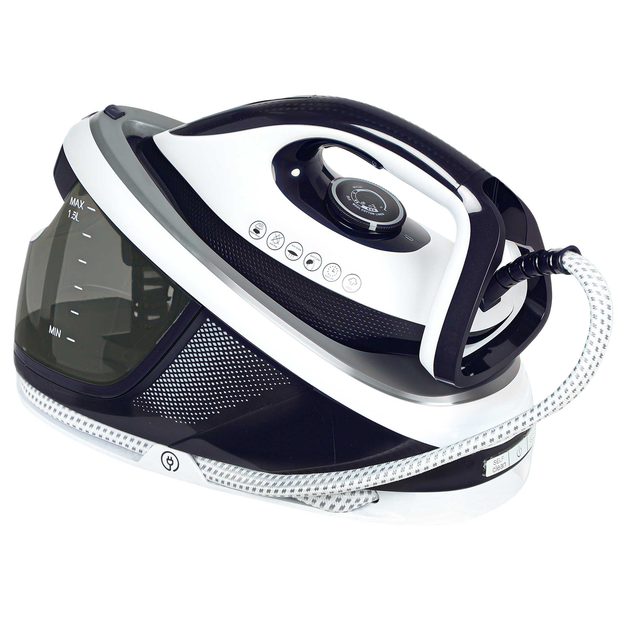HERON Steam Generator Iron with ECO Mode Self Cleaning Powerful Vertical Steam Blue - Life Essentials