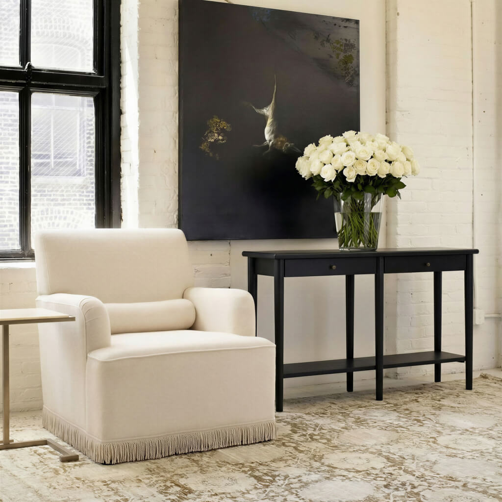 JOSETTE Velvet Armchair - Crema - Leeds Plywood