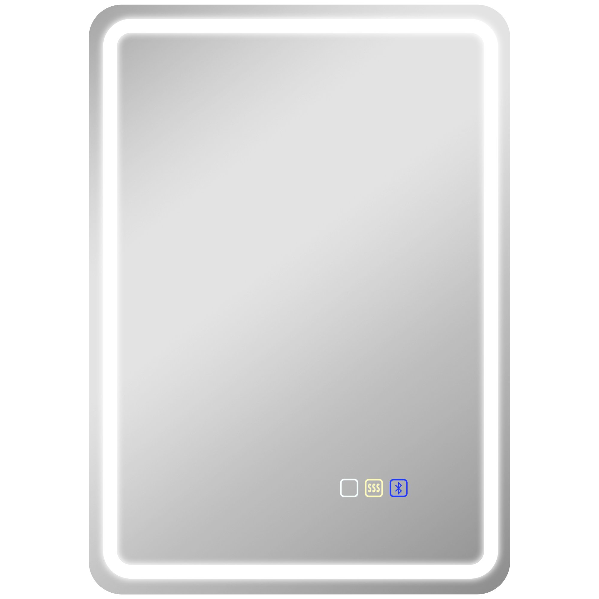HERON 50 x 70 cm Bluetooth LED Bathroom Mirror Silver Tone - Life Essentials