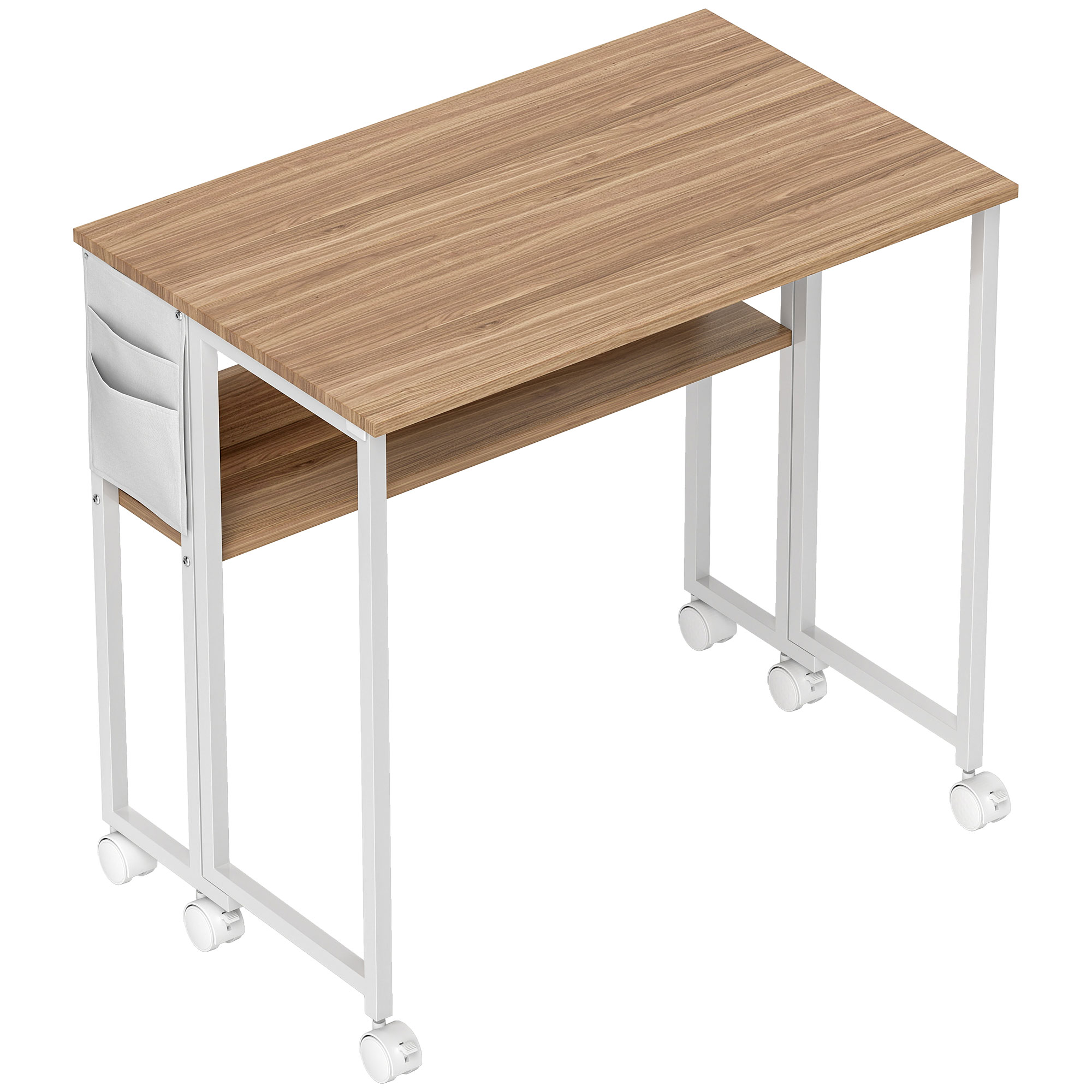 HERON 80 cm Drop Leaf Writing Work Desk Natural Wood Finish - Life Essentials