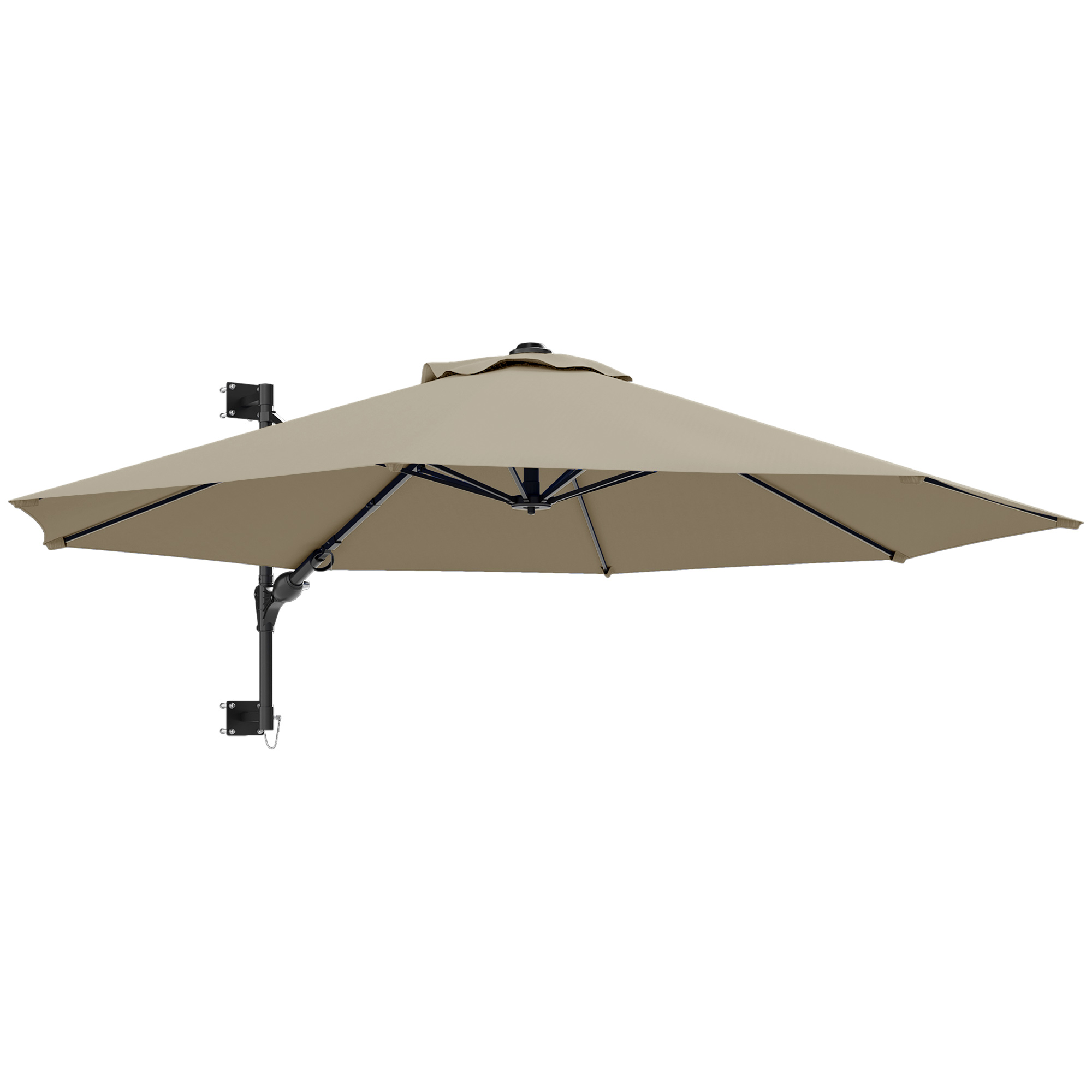 SUNVISTA 3(m) Wall Mounted Parasol Shade Khaki - Life Essentials