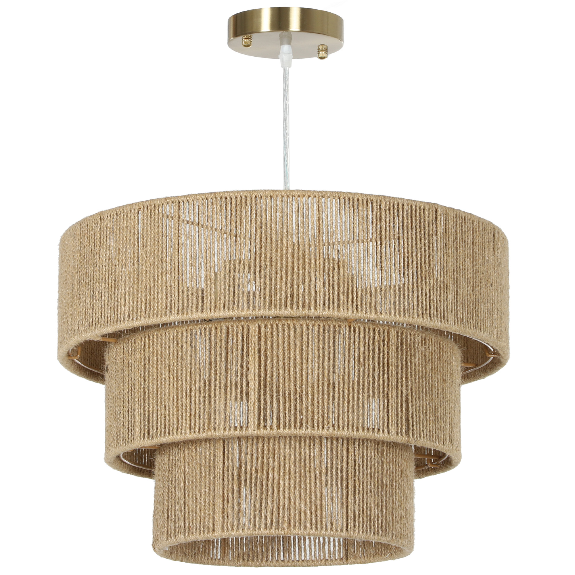 HERON Hemp Rope Ceiling Light Boho Pendant Light Light Brown - Life Essentials
