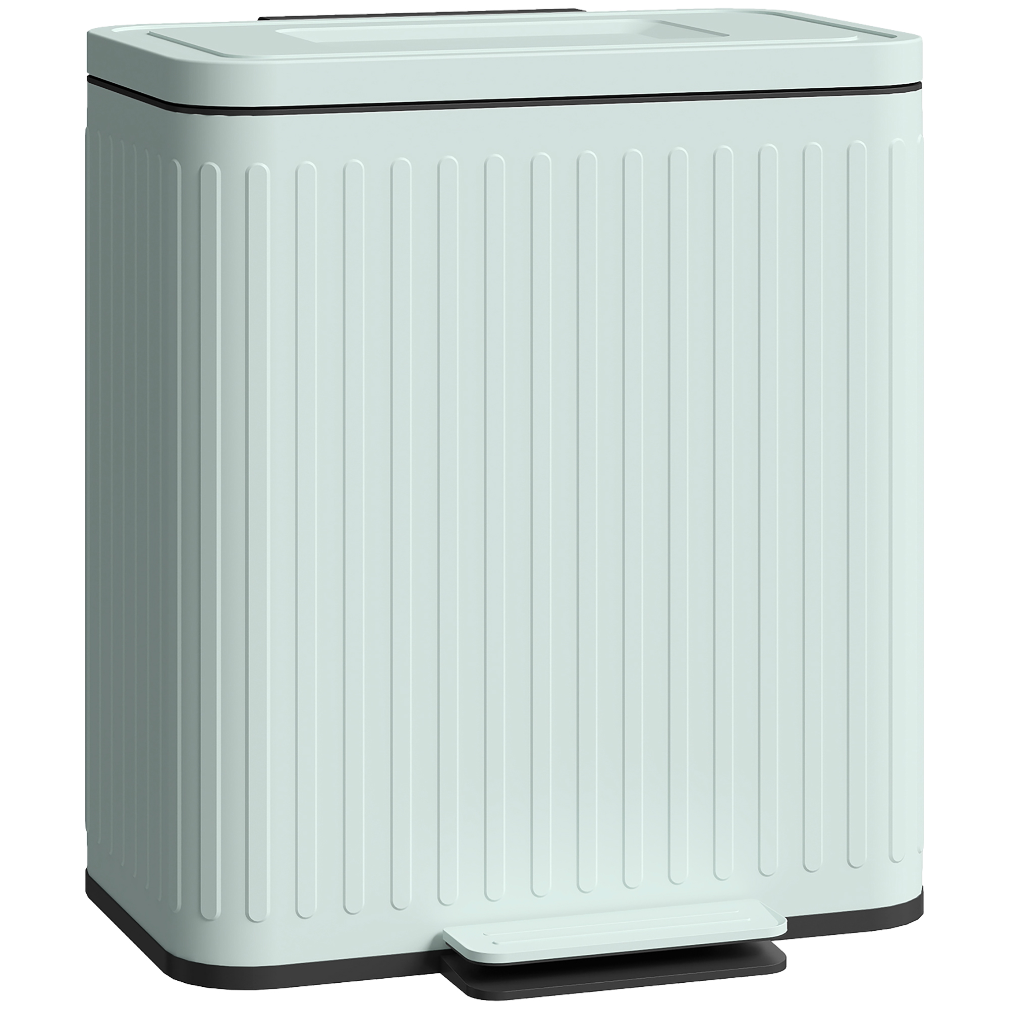 HERON 40L Dual Compartment Rubbish Bin Green - Life Essentials