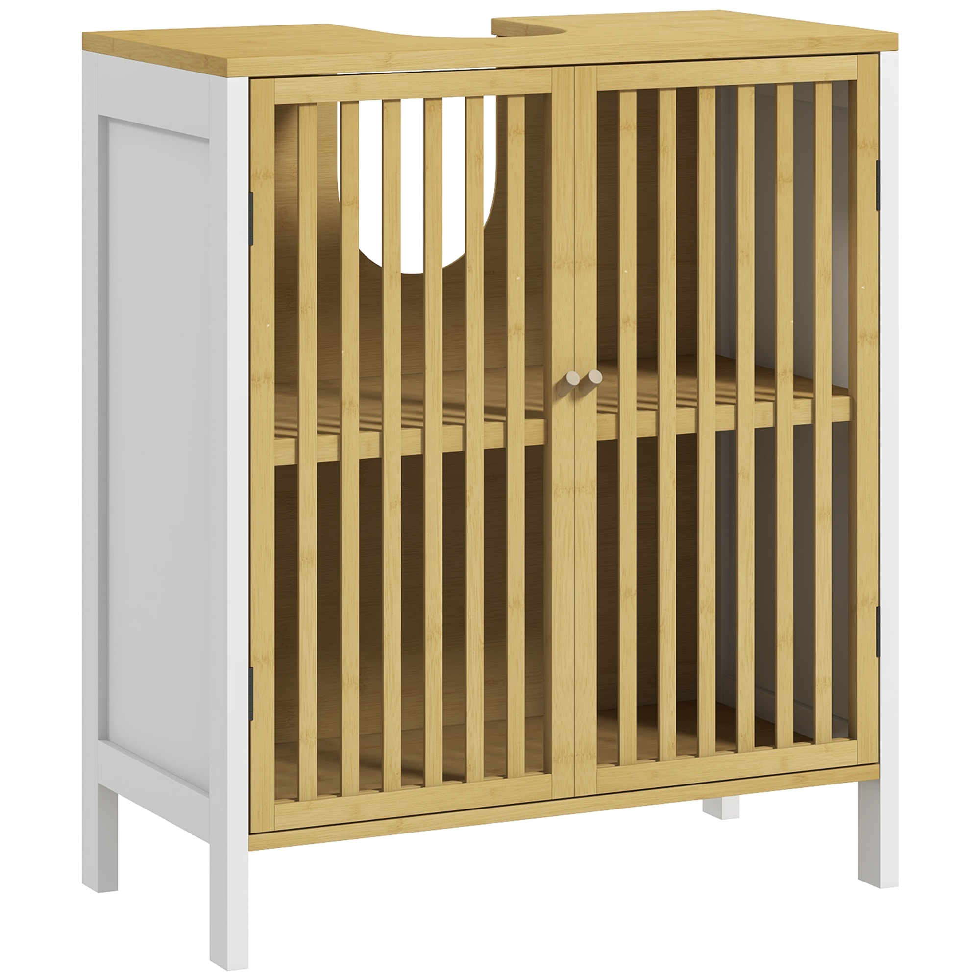 HERON Bamboo Blend Retro Cut Out Under Sink Cabinet - Life Essentials