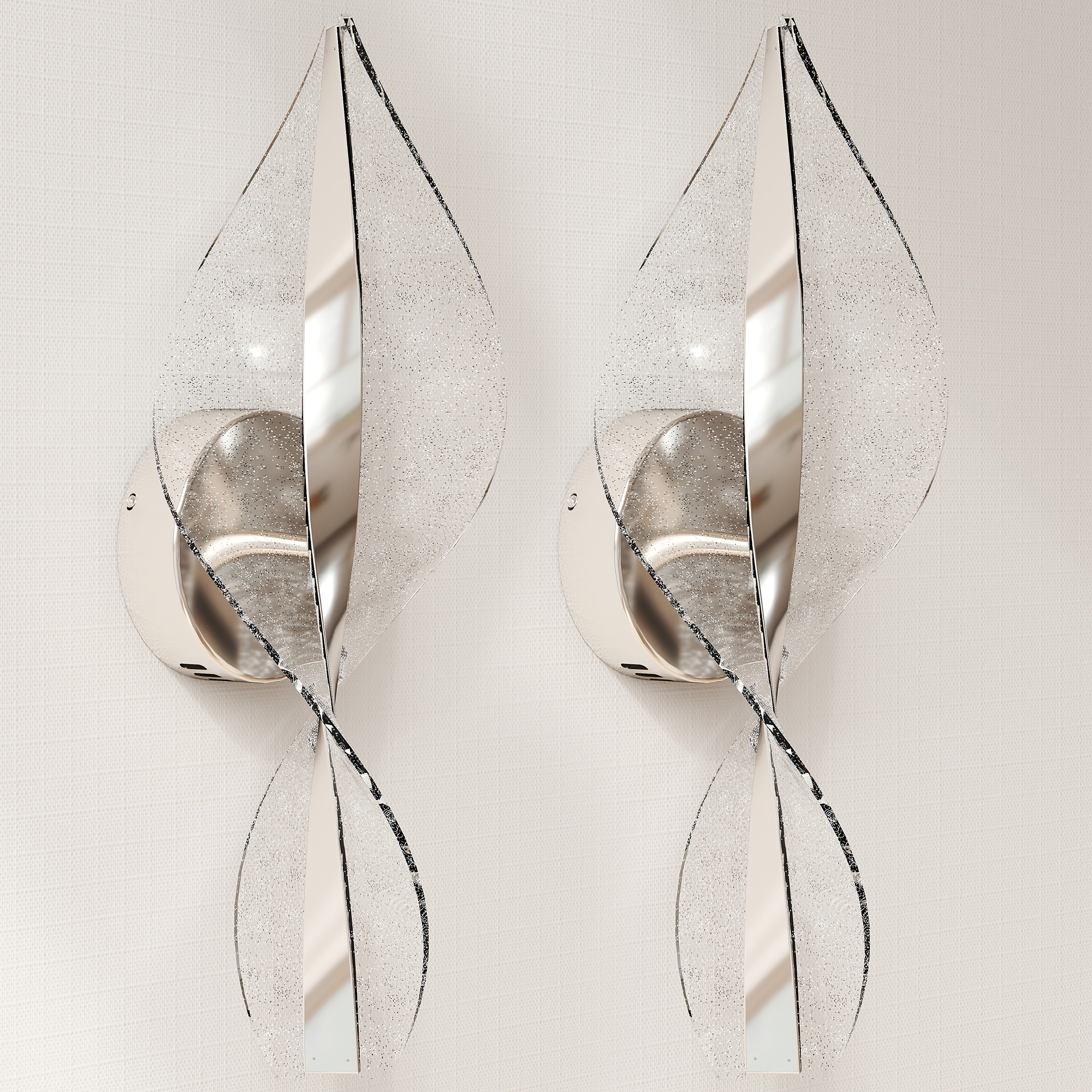 HERON Led Wall Lamp 2 Pack Modern Indoor Spiral Wall Light Silver Tone - Life Essentials