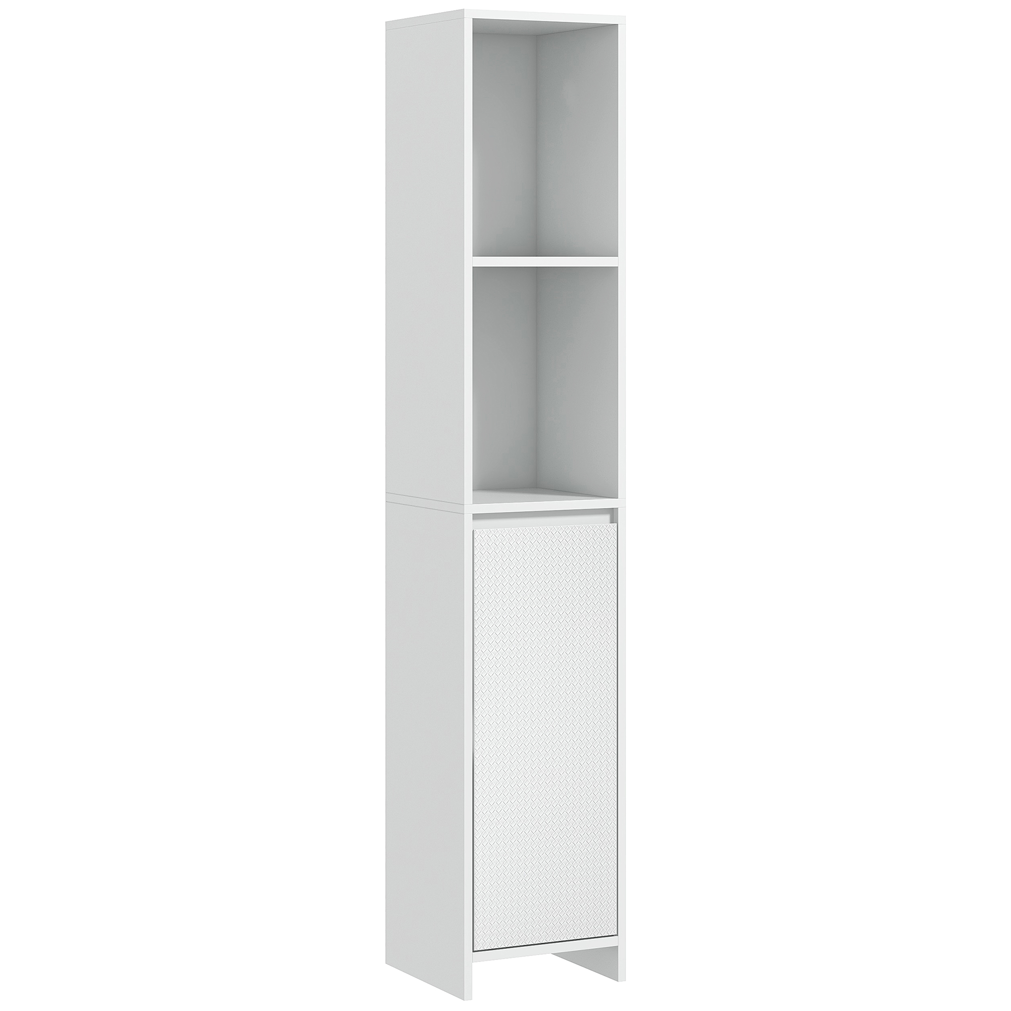 HERON Narrow Bathroom Cabinet 30x30x160cm Open Compartment White - Life Essentials