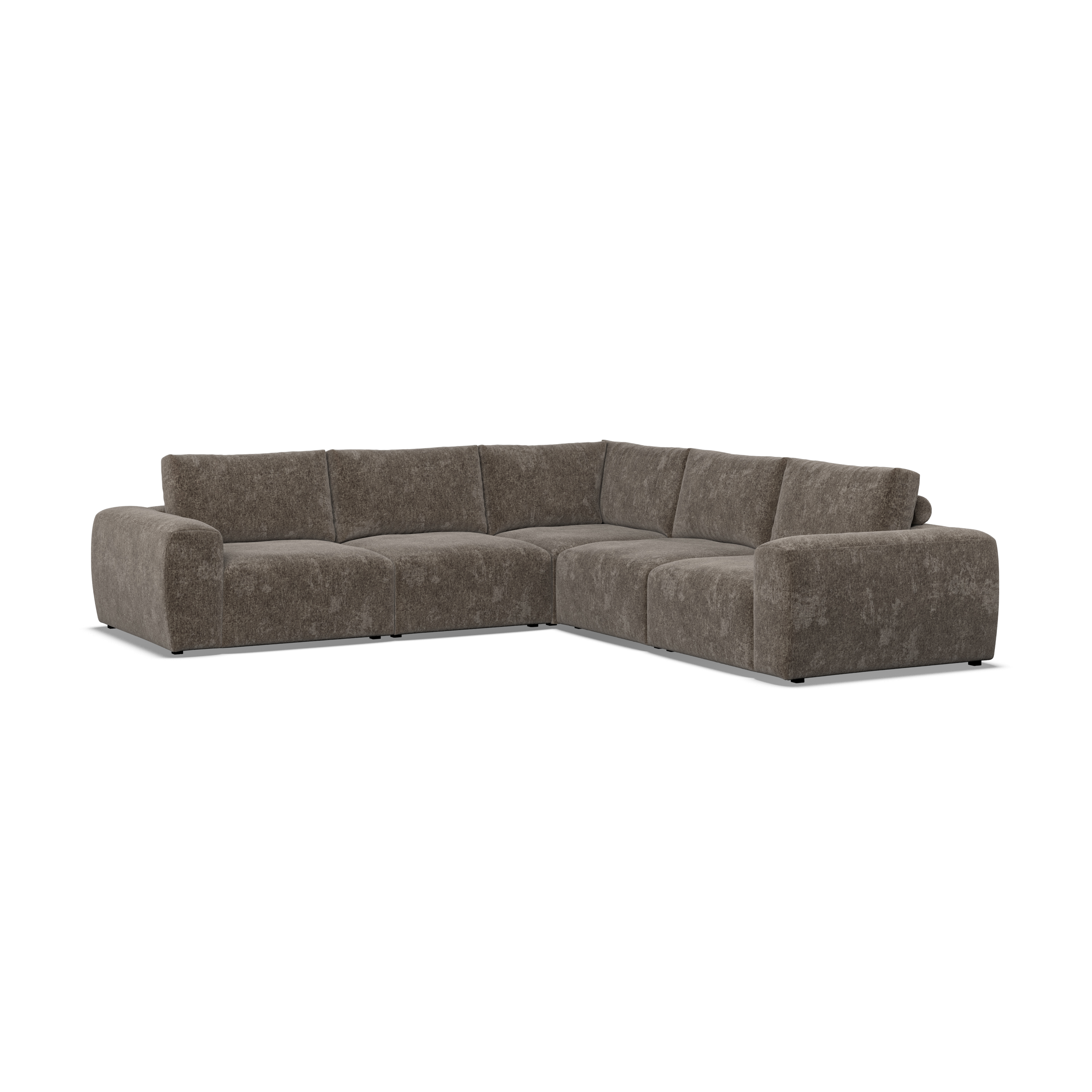 Corner Sofa - GRAZ Fabric 5 Seater Left Hand Facing - Mocca - Edgbaston Living
