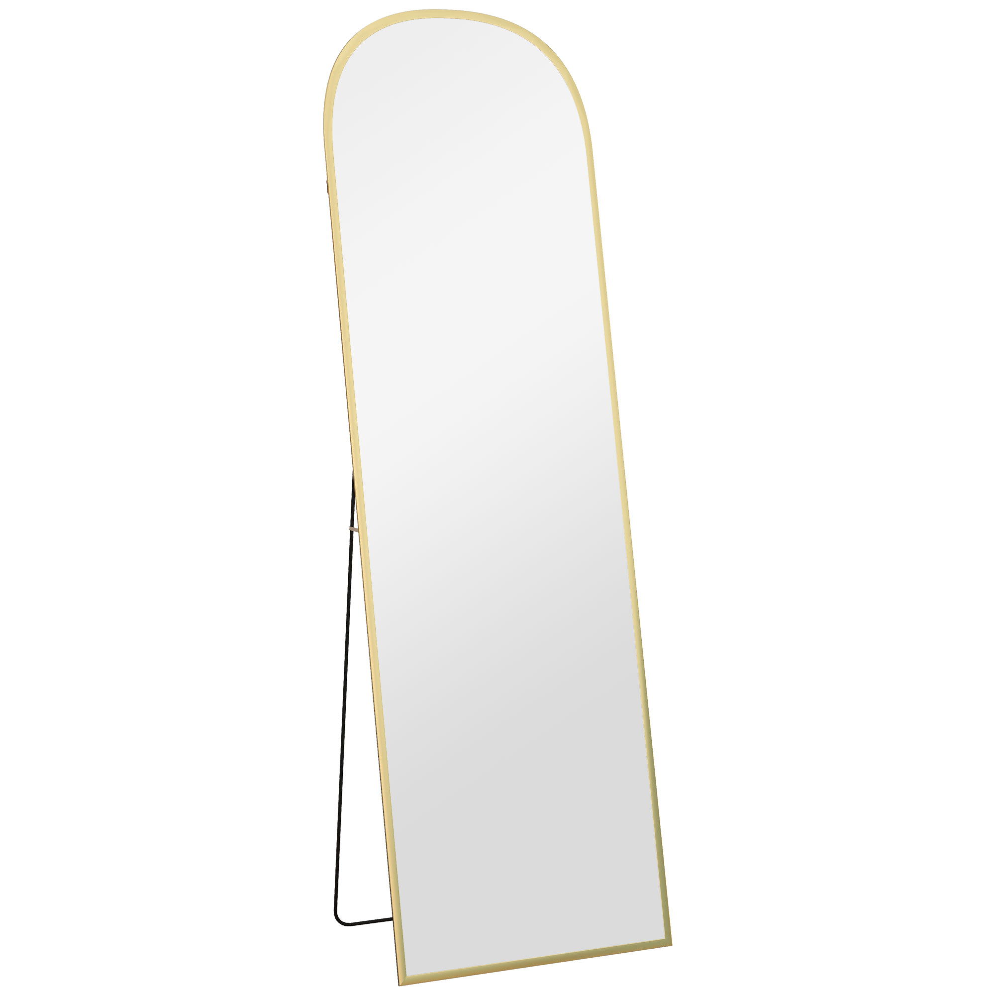 HERON 162cm Aluminium Frame Standing Mirror Gold - Life Essentials
