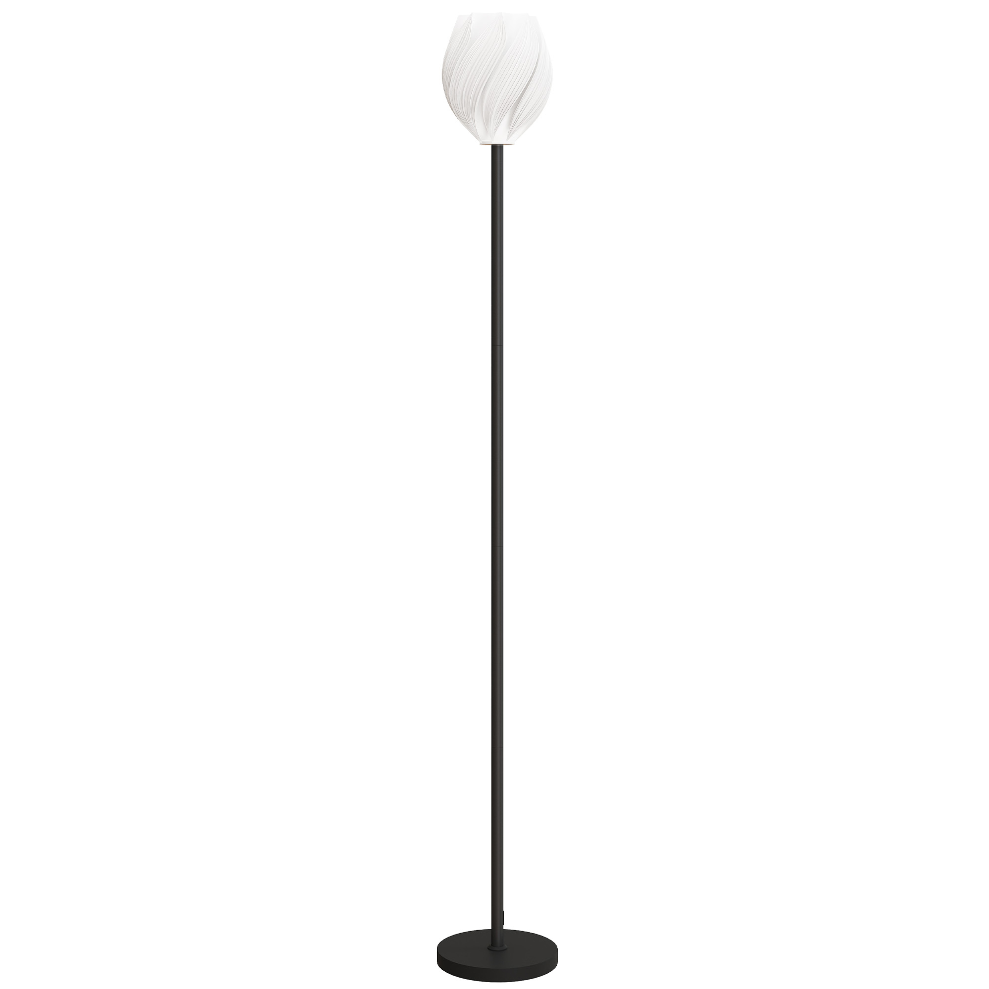 HERON Flower Floor Lamp Modern Standing Lamp with Rose Shade & Foot Switch White - Life Essentials