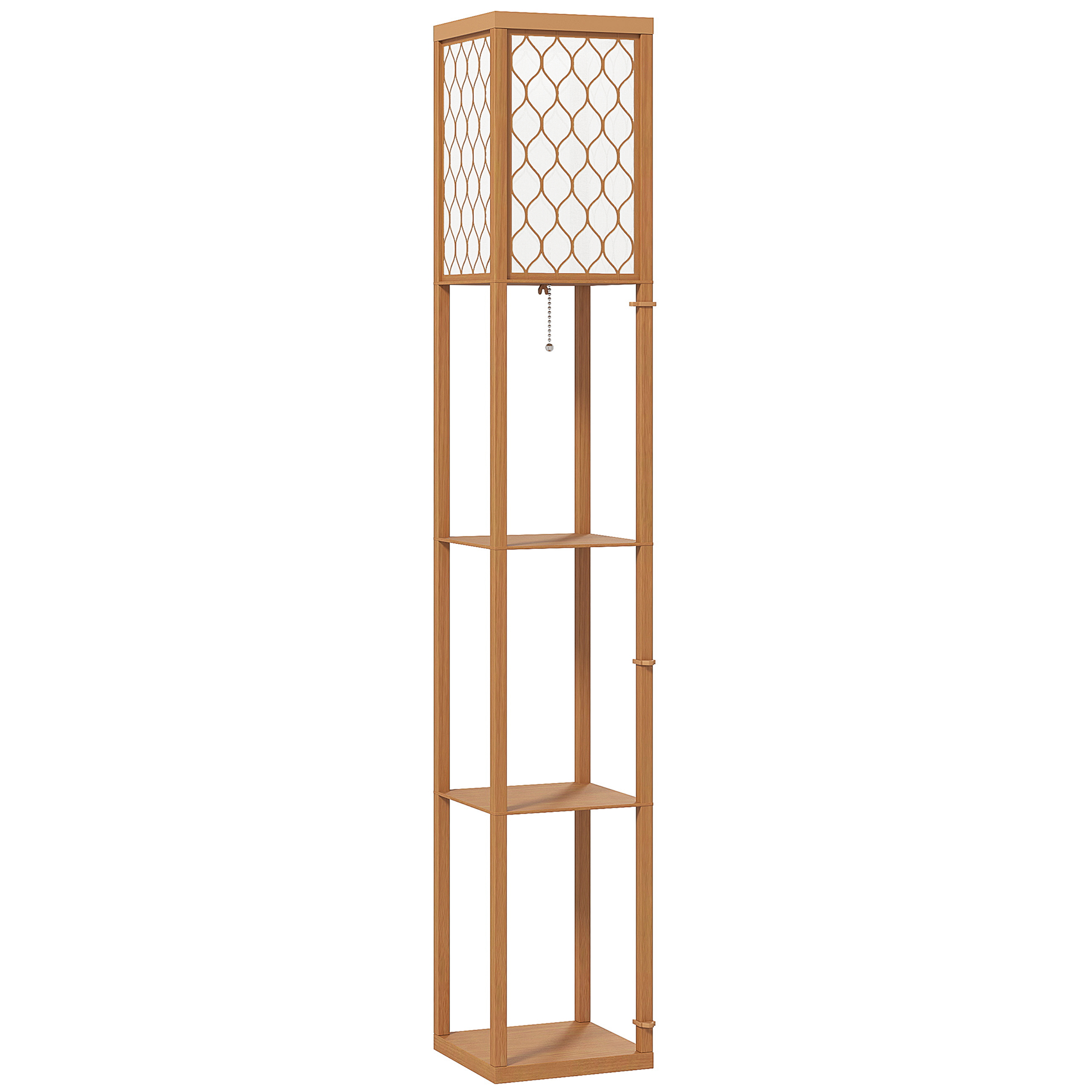 HERON 3 Shelf Standing Lamp Natural - Life Essentials