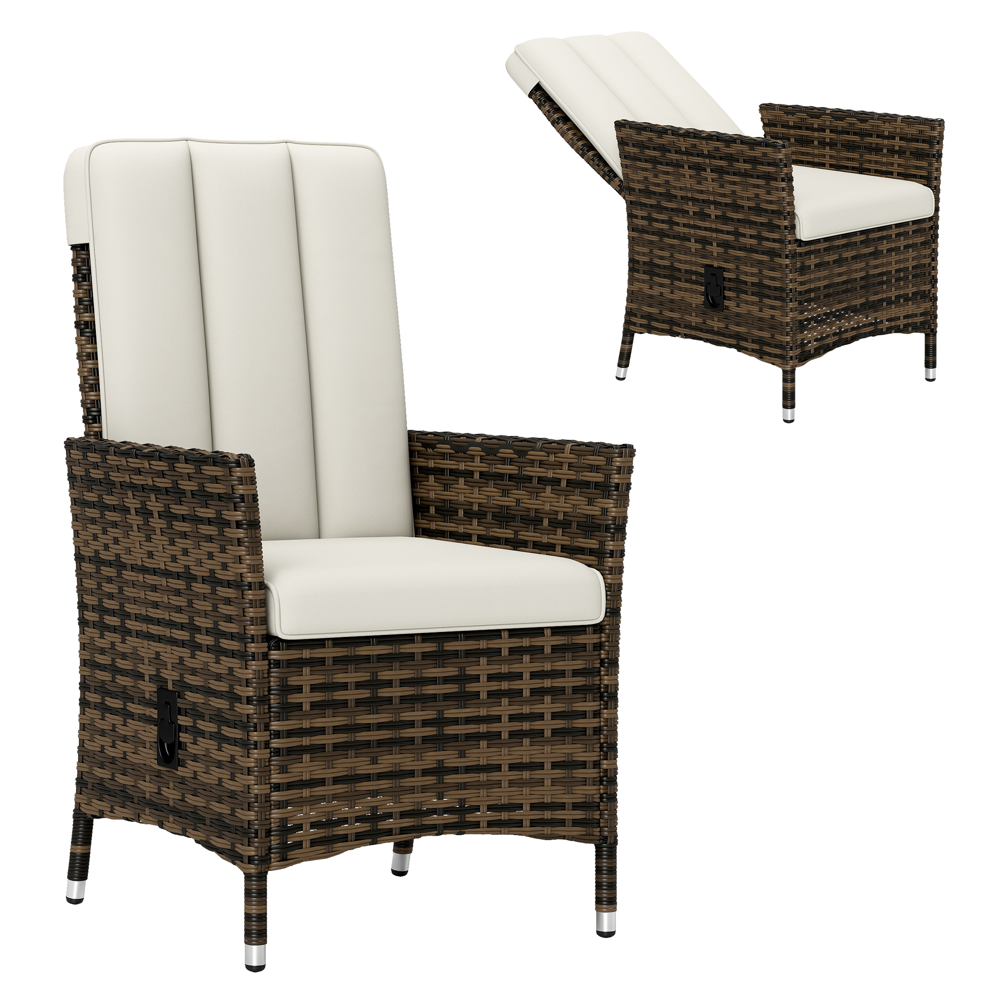 SUNVISTA 105° 150° Reclining Rattan Chair Cream - Life Essentials