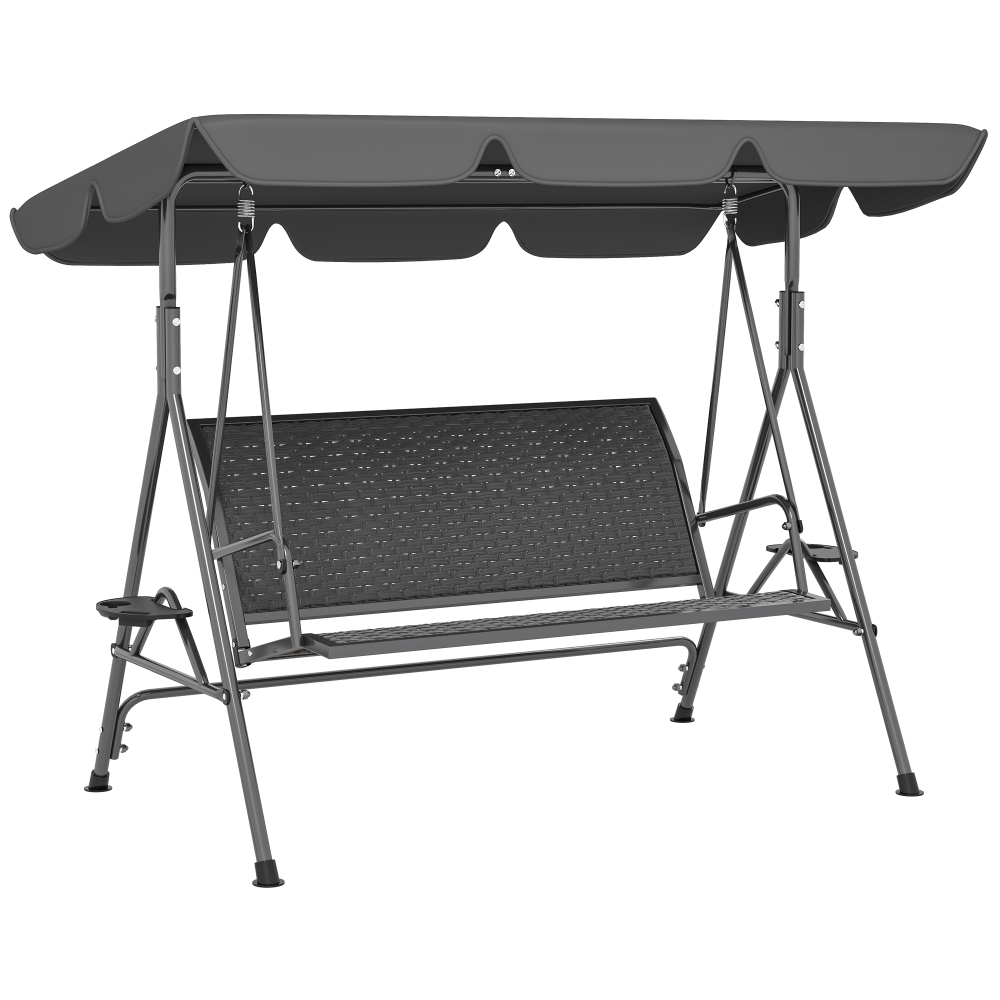SUNVISTA 3 Seater Swing Chair Garden Swing Seat Bench Grey - Life Essentials