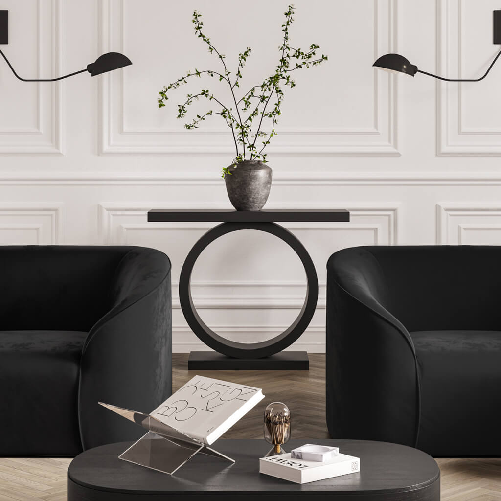 ORLESTON Wooden Console Table - Black