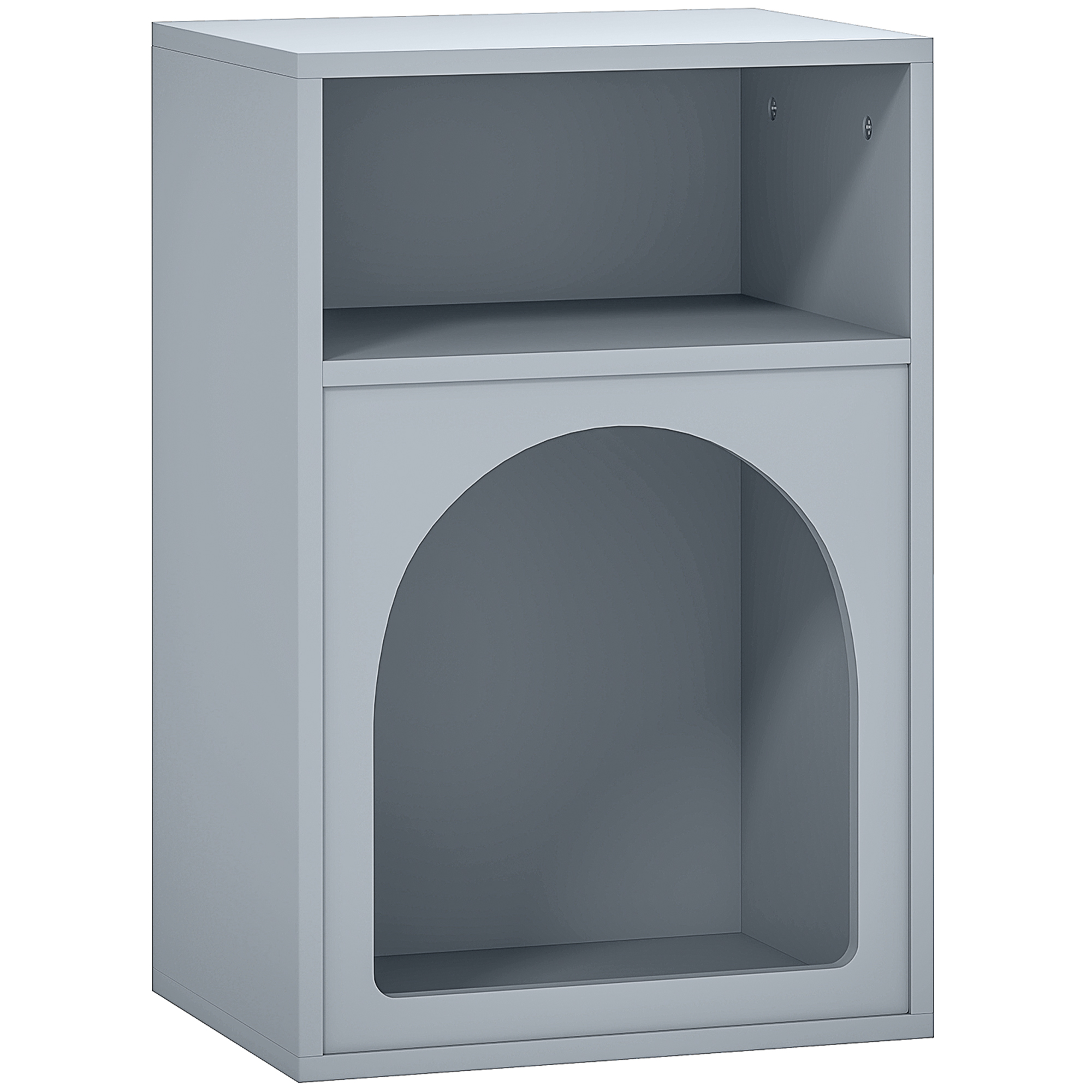 HERON Bedside Table with 2 Open Compartments Grey - Life Essentials