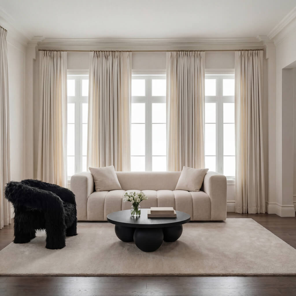 MARIVELLE Chenille 3 Seater Sofa - Oyster - Leeds Plywood