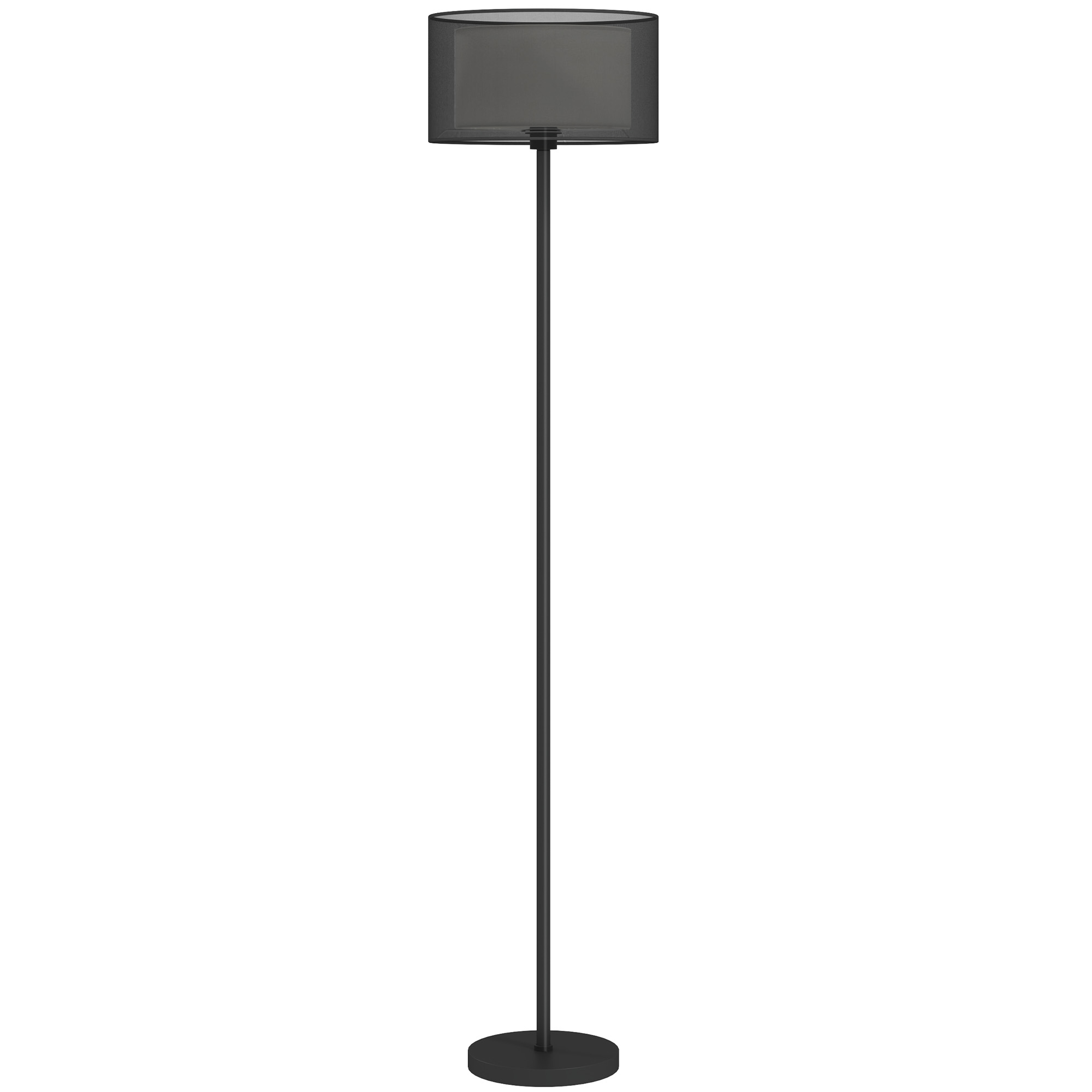 HERON Floor Lamp Modern Standing Lamp with Double Layer Shade Black - Life Essentials