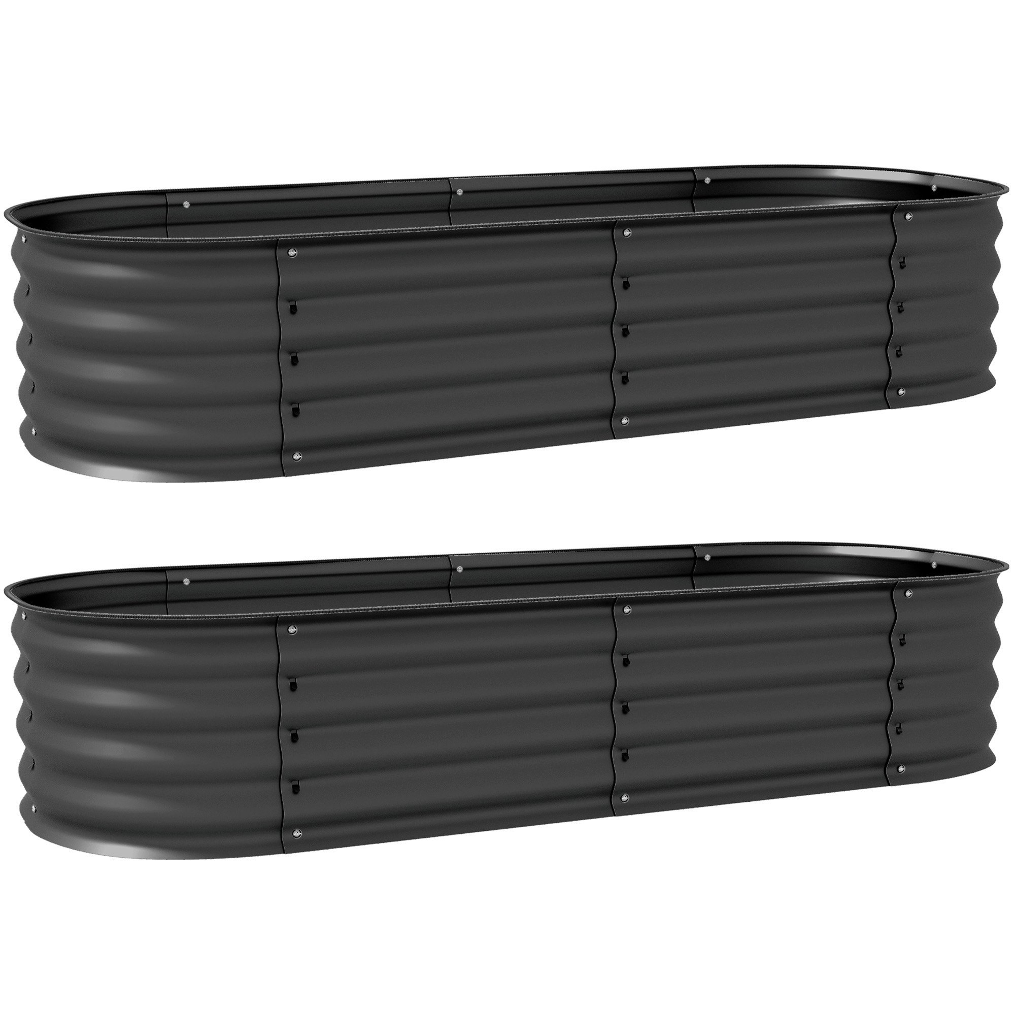 SUNVISTA Raised Garden Bed Metal Planter Box Dark Grey - Life Essentials