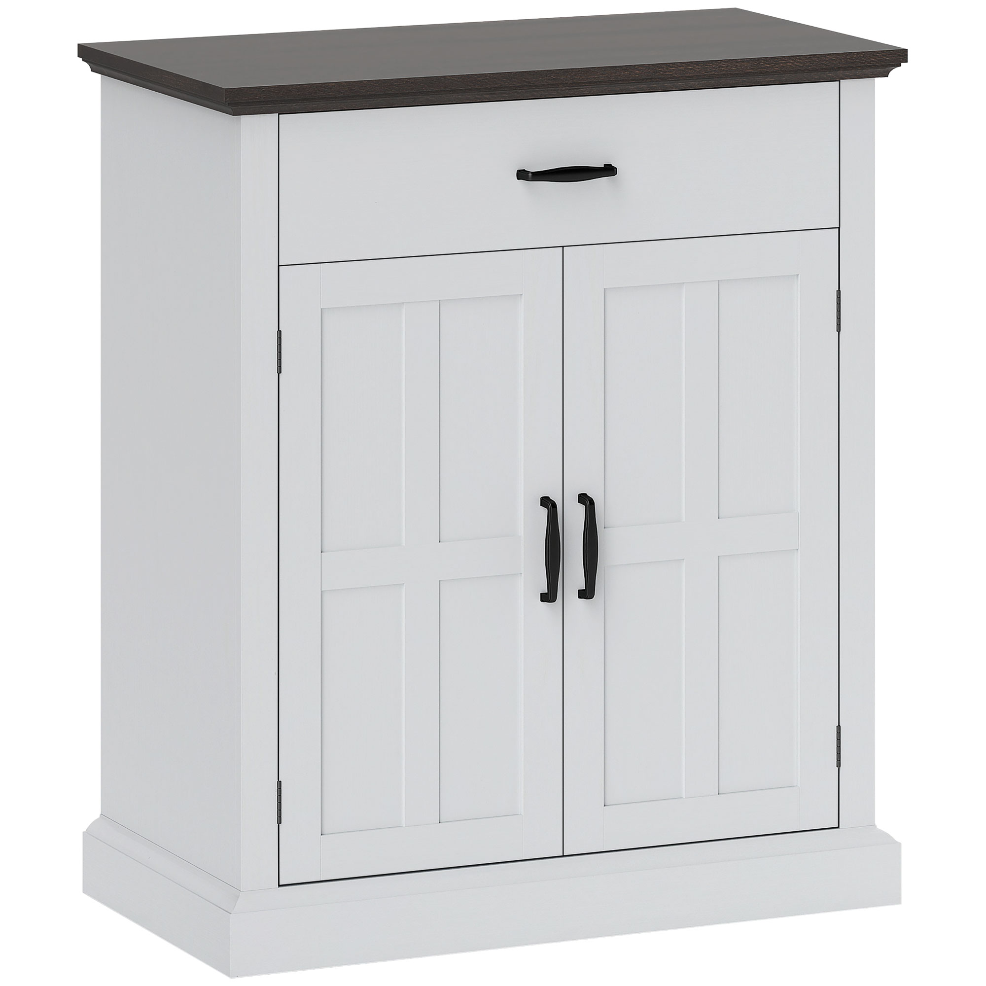 HERON Farmhouse Sideboard with 3 cm Thick Top White - Life Essentials