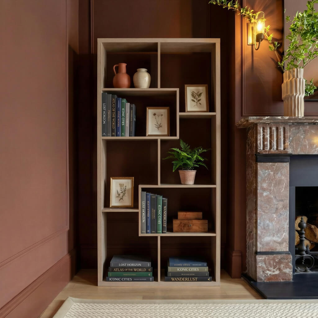 QUEVEN Wooden Shelving Unit - Light Wash - Leeds Plywood