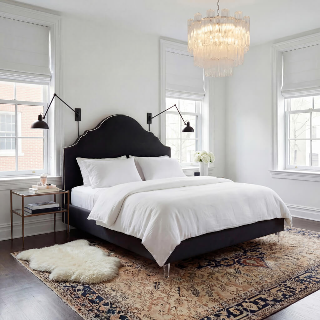 QUIVRA Kingsize Fabric Bedframe - Onyx - Leeds Plywood