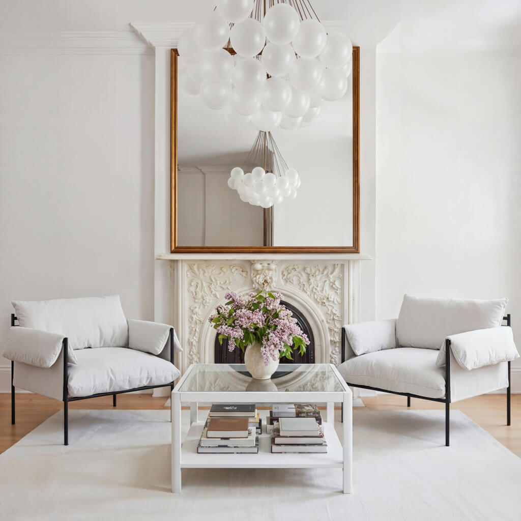 RADMORE Glass Coffee Table - White - Leeds Plywood