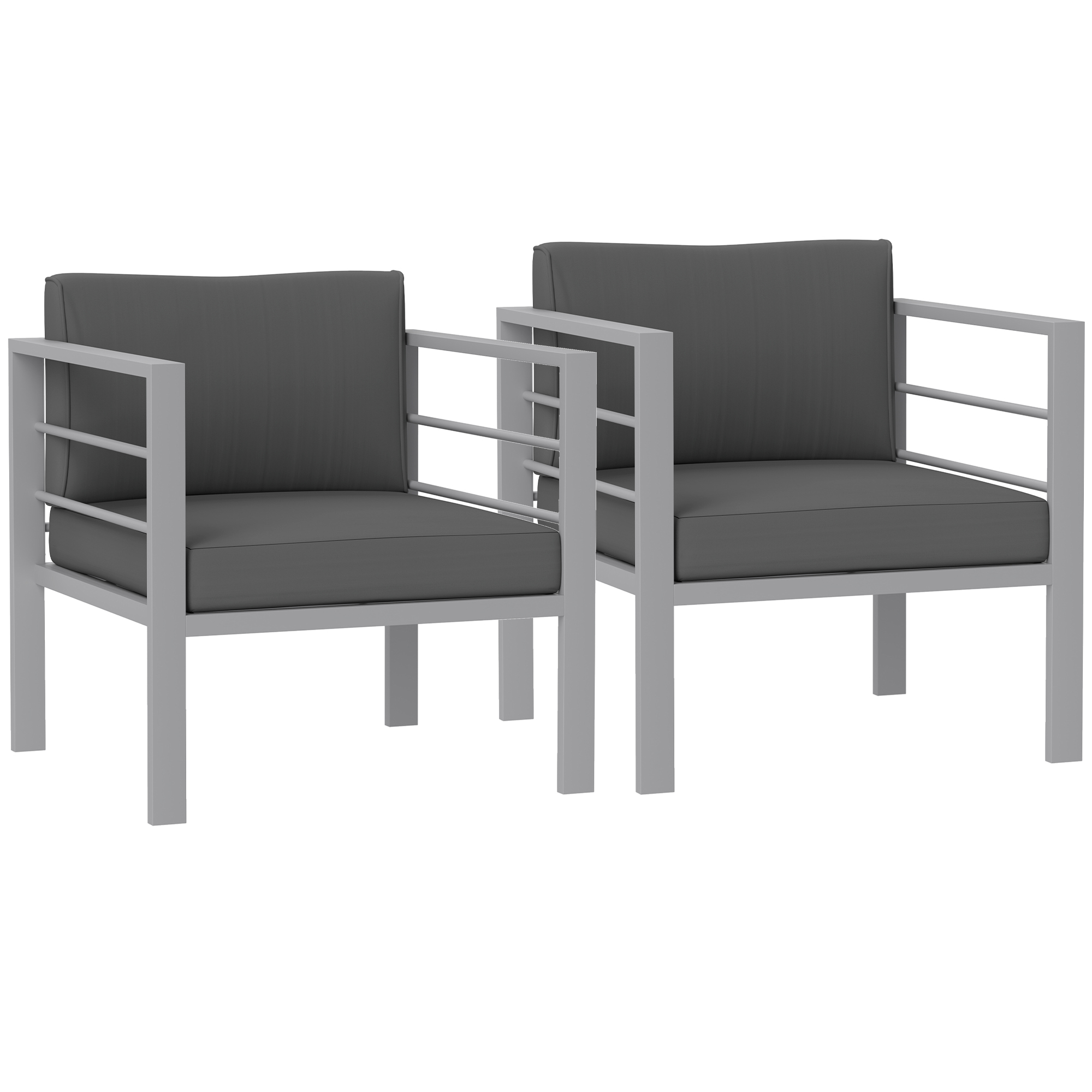 SUNVISTA Garden Sofa Set of 2 All Weather Garden Sofa Charcoal Grey - Life Essentials