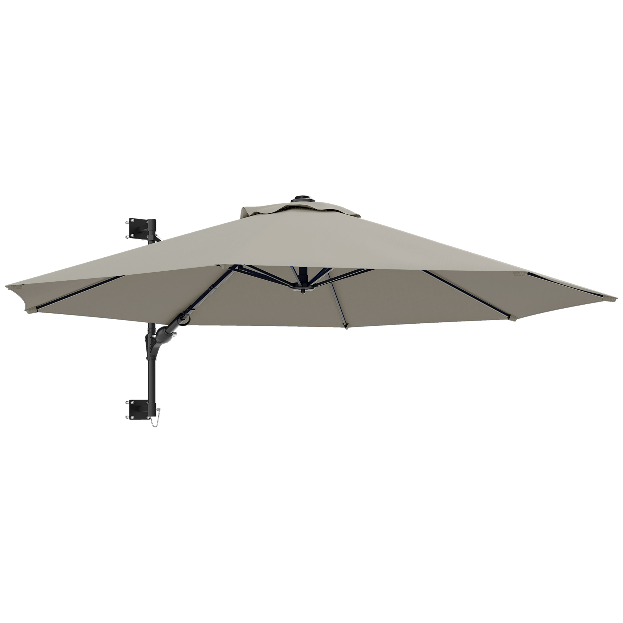 SUNVISTA 3(m) Wall Mounted Parasol Shade Light Grey - Life Essentials