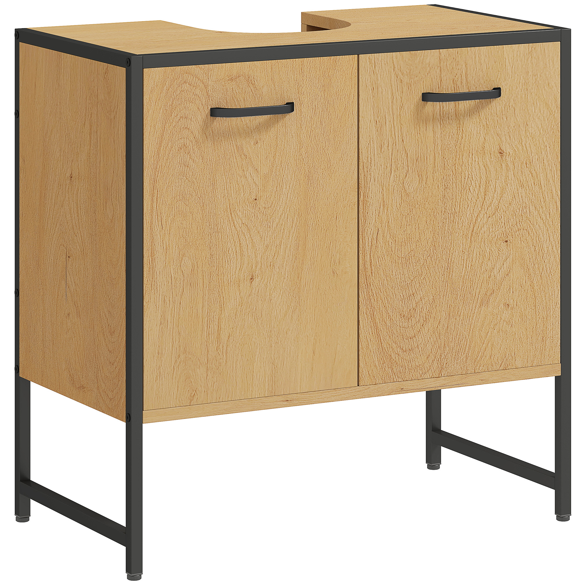 HERON Bathroom Vanity Unit Under Sink Storage Cabinet Natural - Life Essentials