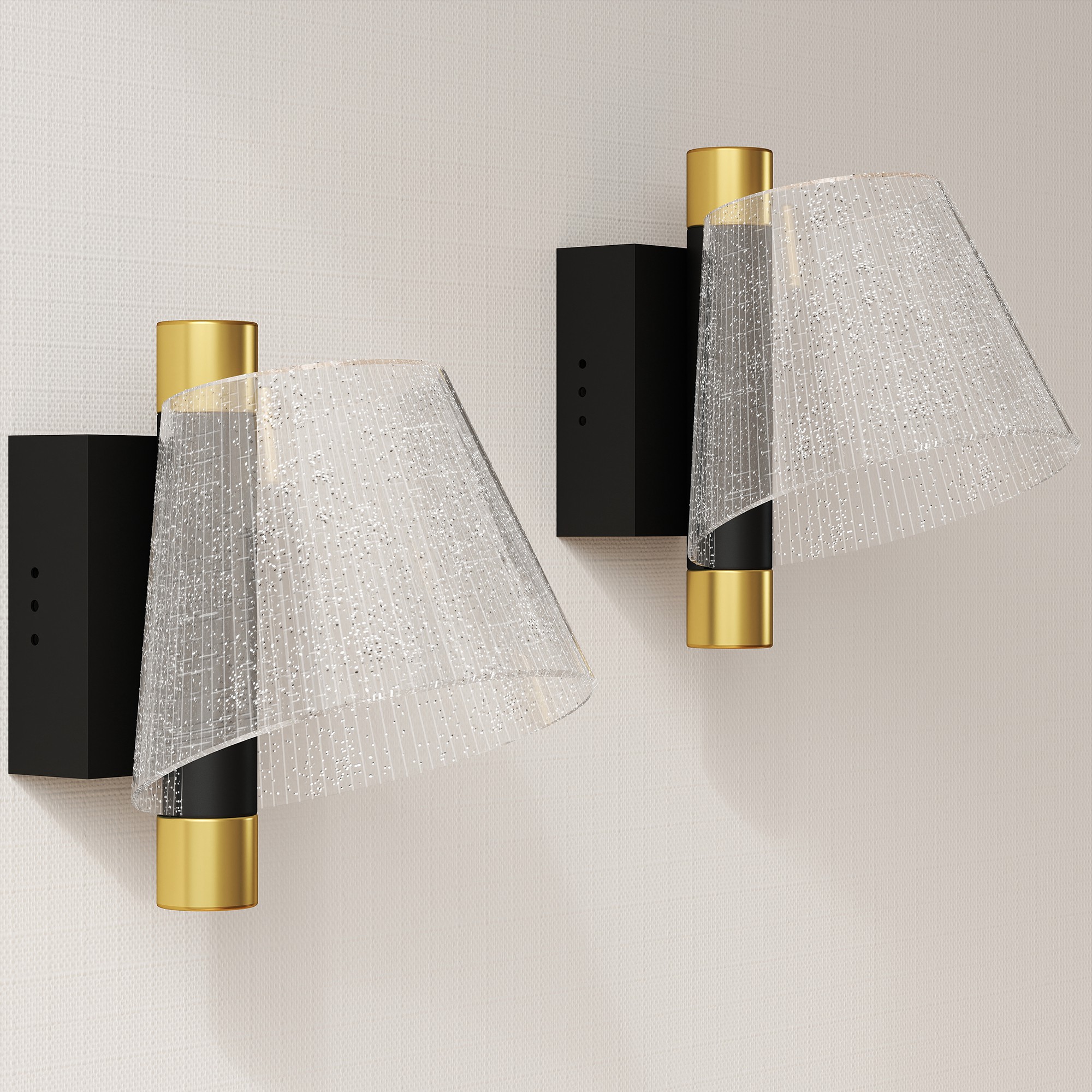 HERON LED Wall Lamp 2 Pack Modern Indoor Starry Wall Light Black - Life Essentials