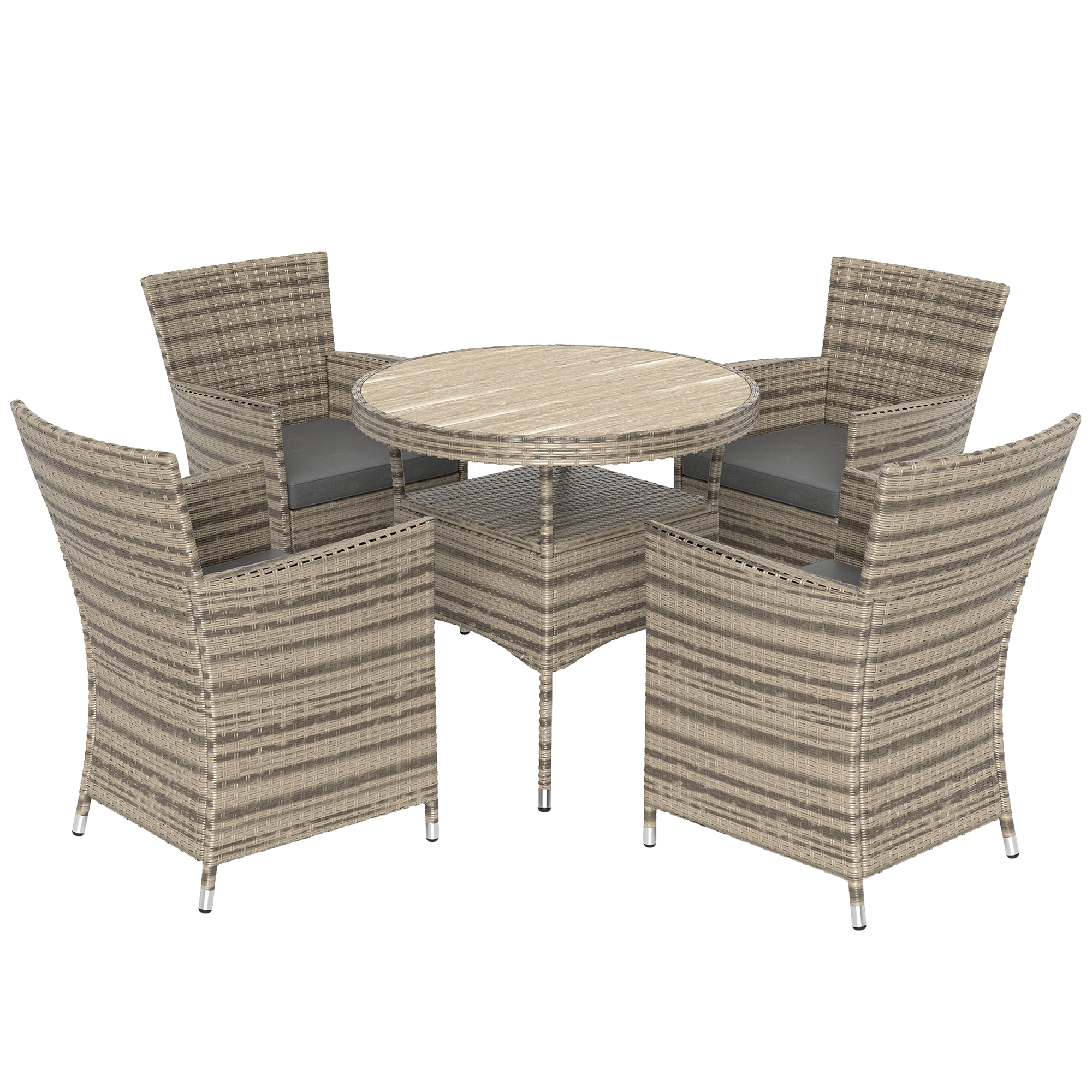 SUNVISTA Five Piece Rattan Garden Set Grey - Life Essentials