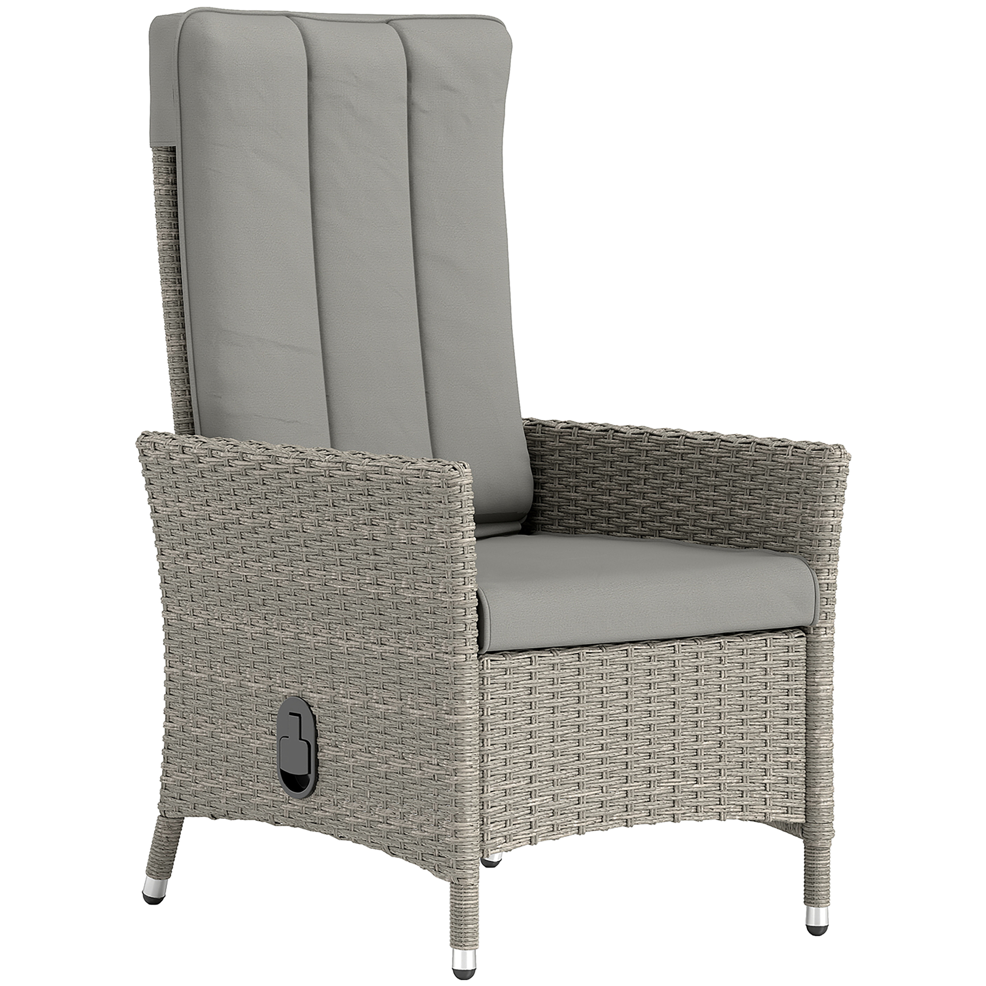 SUNVISTA 105° 150° Reclining Rattan Chair Grey - Life Essentials