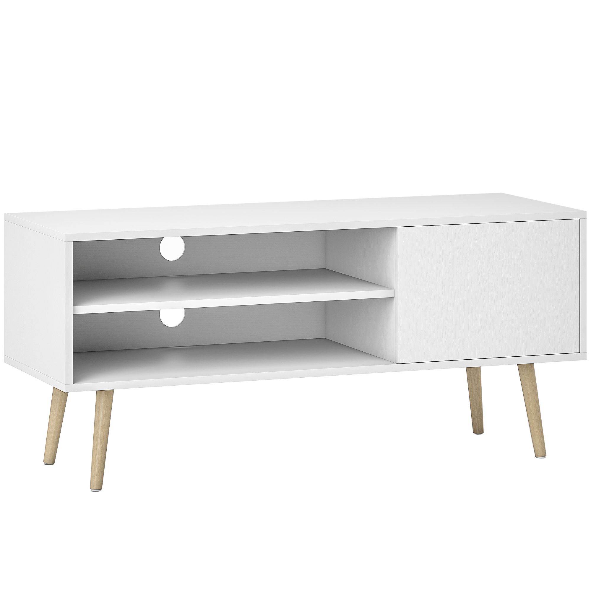 HERON TV Stand up to 55 Inches TV Unit White - Life Essentials