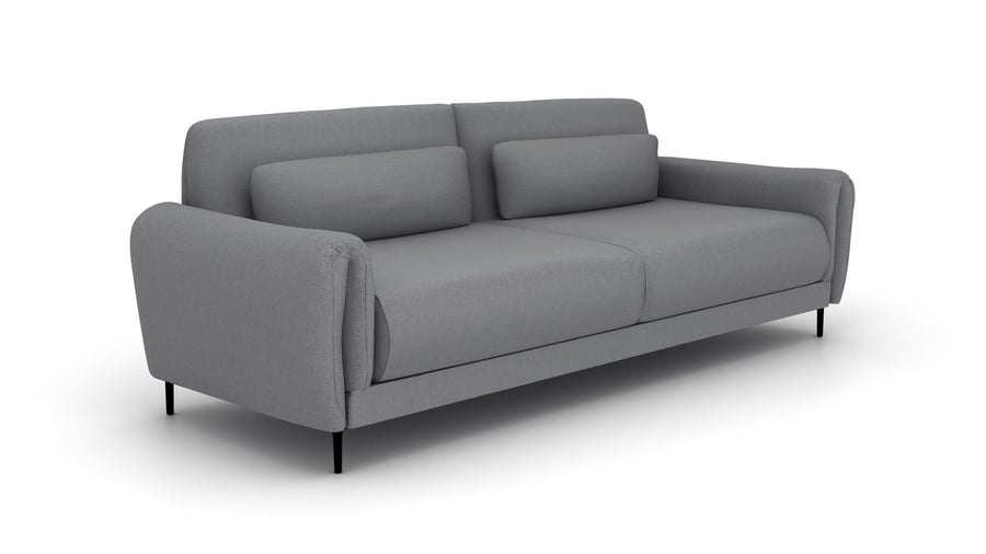 HOXLEY Fabric 3 Seater Fullback Sofa - Grey - Avellino & Wells
