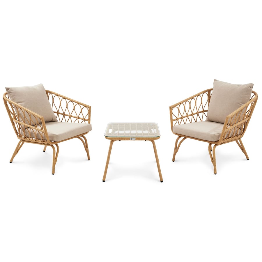 NORFIELD Garden Bistro Set - Beige with Cream - Avellino & Wells