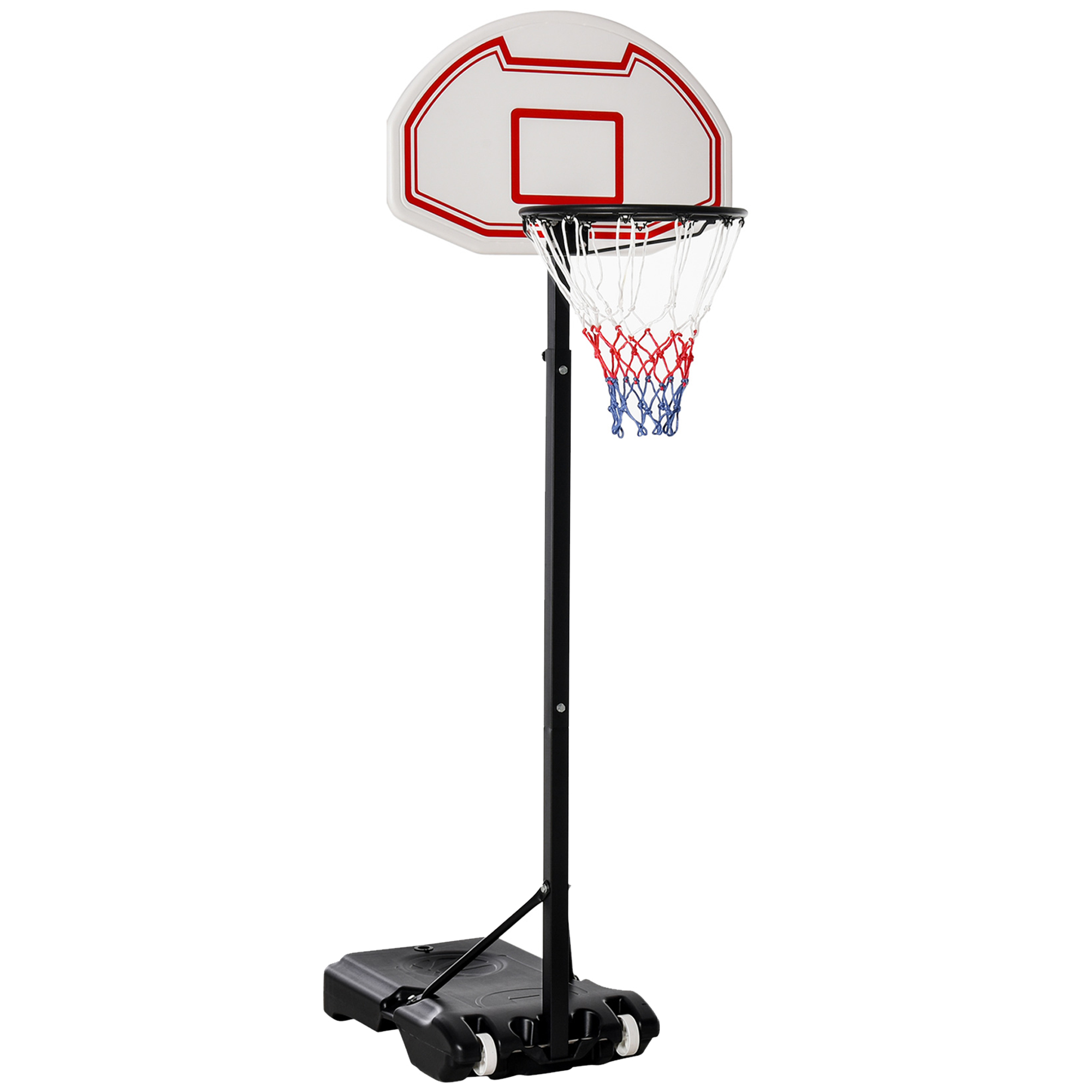 Portable Basketball Stand Net Hoop W/ Wheels-Black/White - Life Essentials
