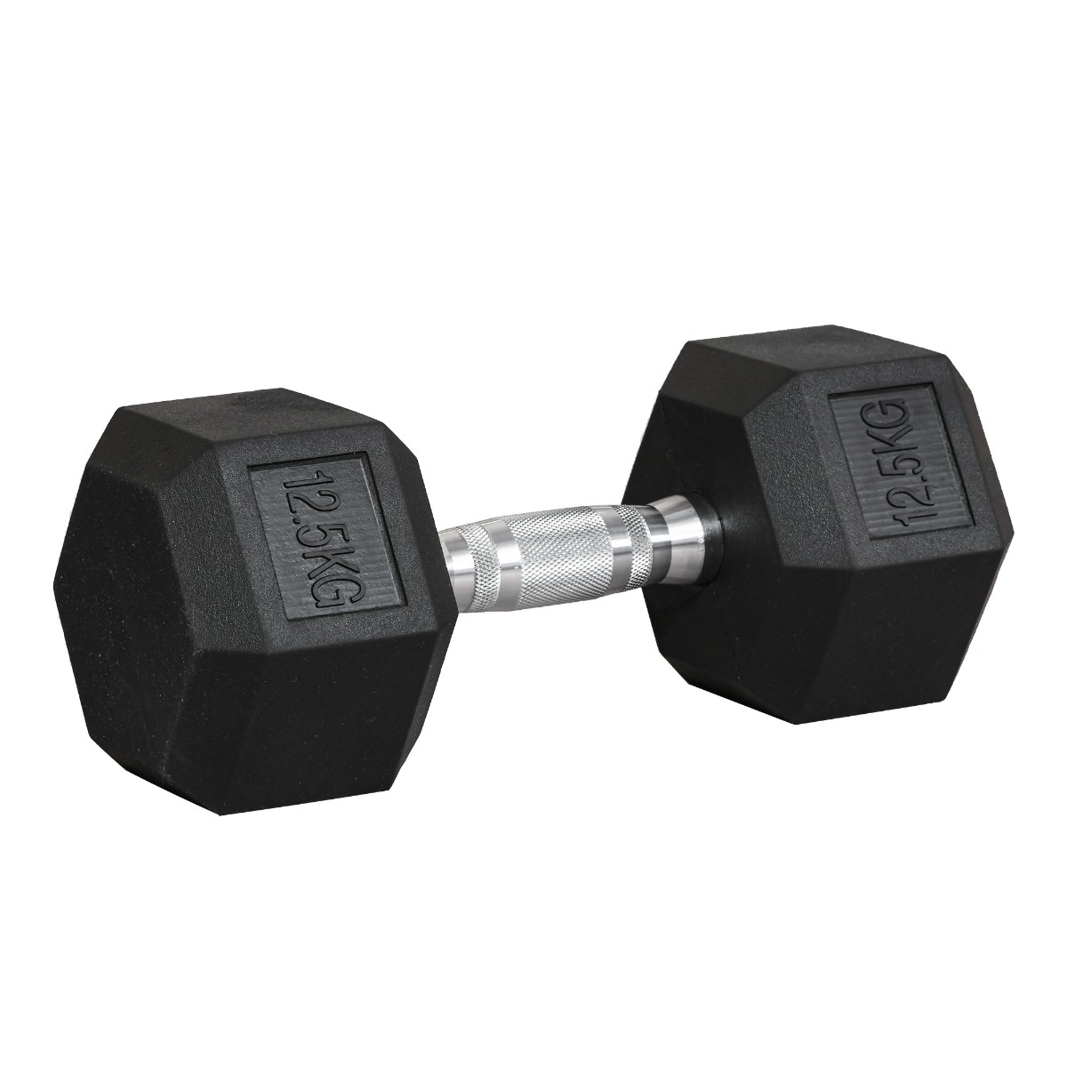 12.5KG Single Rubber Hex Dumbbell Portable Hand Weights Dumbbell Home Gym Workout Fitness Hand Dumbbell - Life Essentials