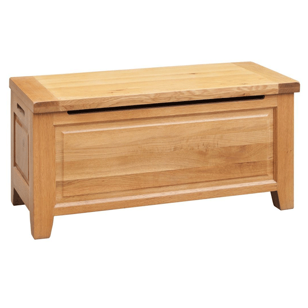 Eden Solid Oak Blanket Box - Oak Finish - Sigrid Mills