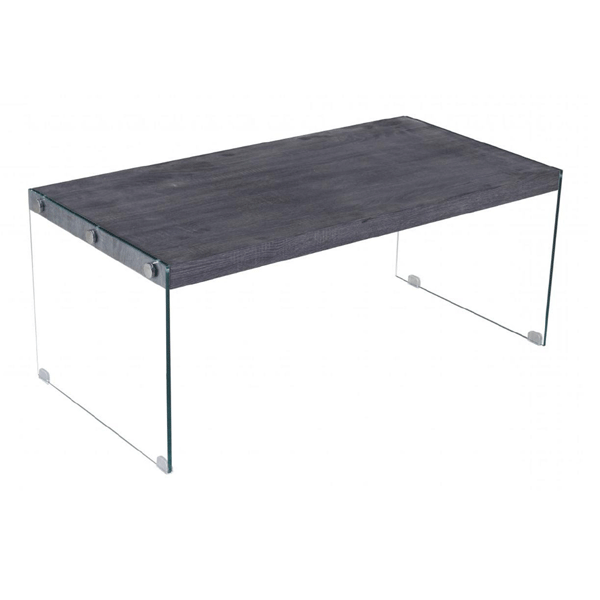 Harris Hickory Coffee Table with Glass Sides - Black Walnut - Sigrid Mills
