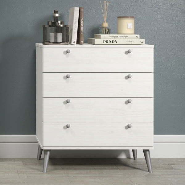 SIDE White Chest of Drawers - Medium-sized, 4 Drawers - Colton & Sawyer