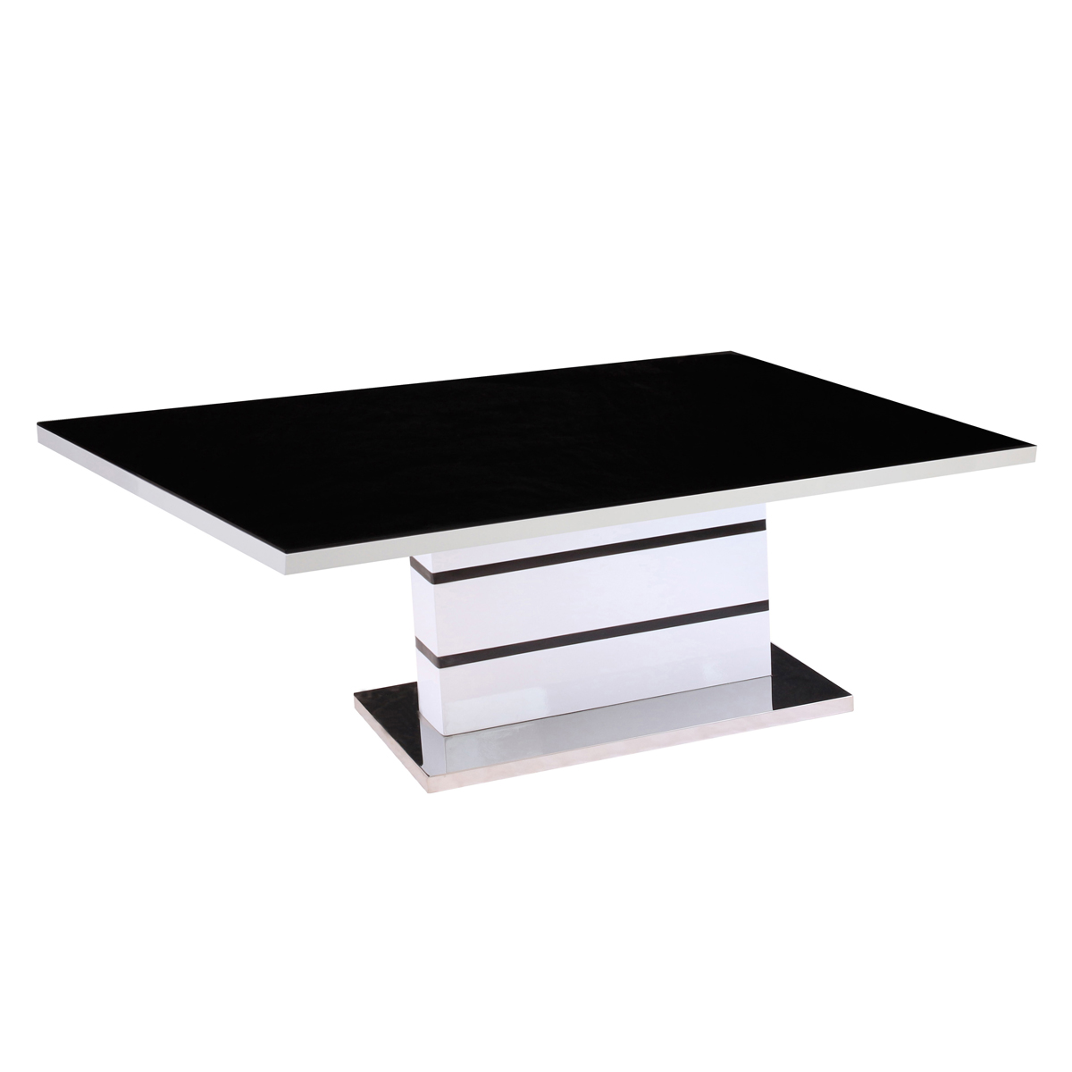 Crediton High Gloss Coffee Table - White with Black Glass Top - Sigrid Mills