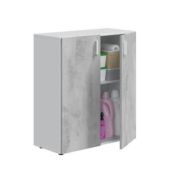 Marion 2 Door Wide Wall Storage Cupboard - Grey and White - Dalton Home