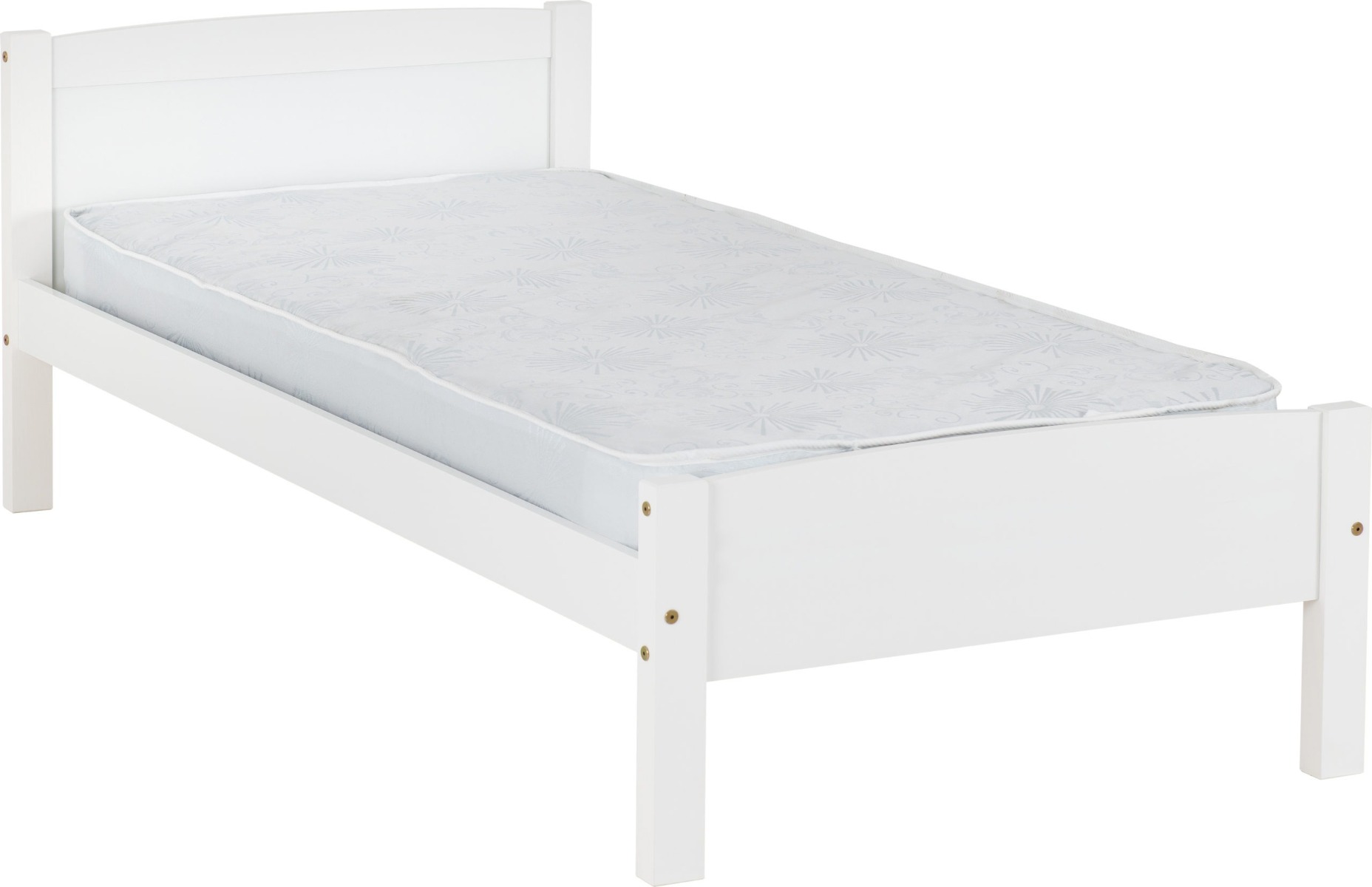Amber 3ft Single Bed - White - Budget Deals