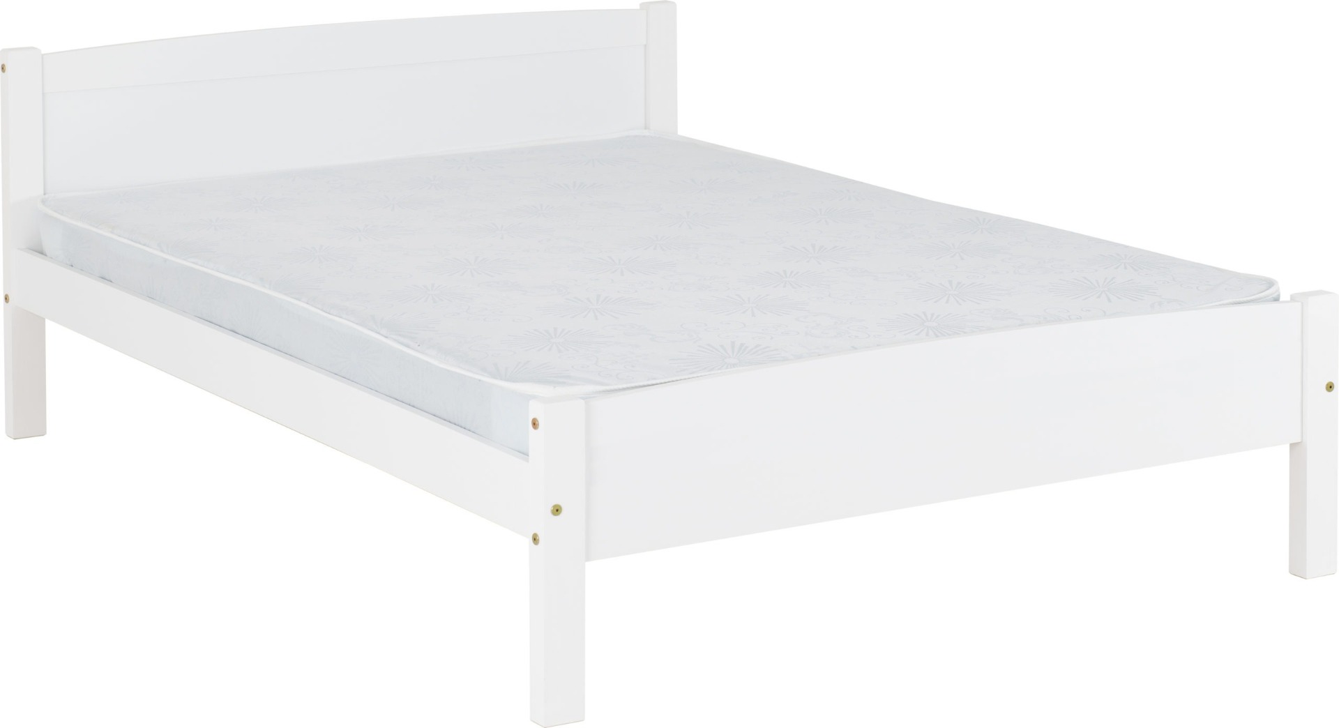 Amber 4ft6 Double Bed - White - Budget Deals