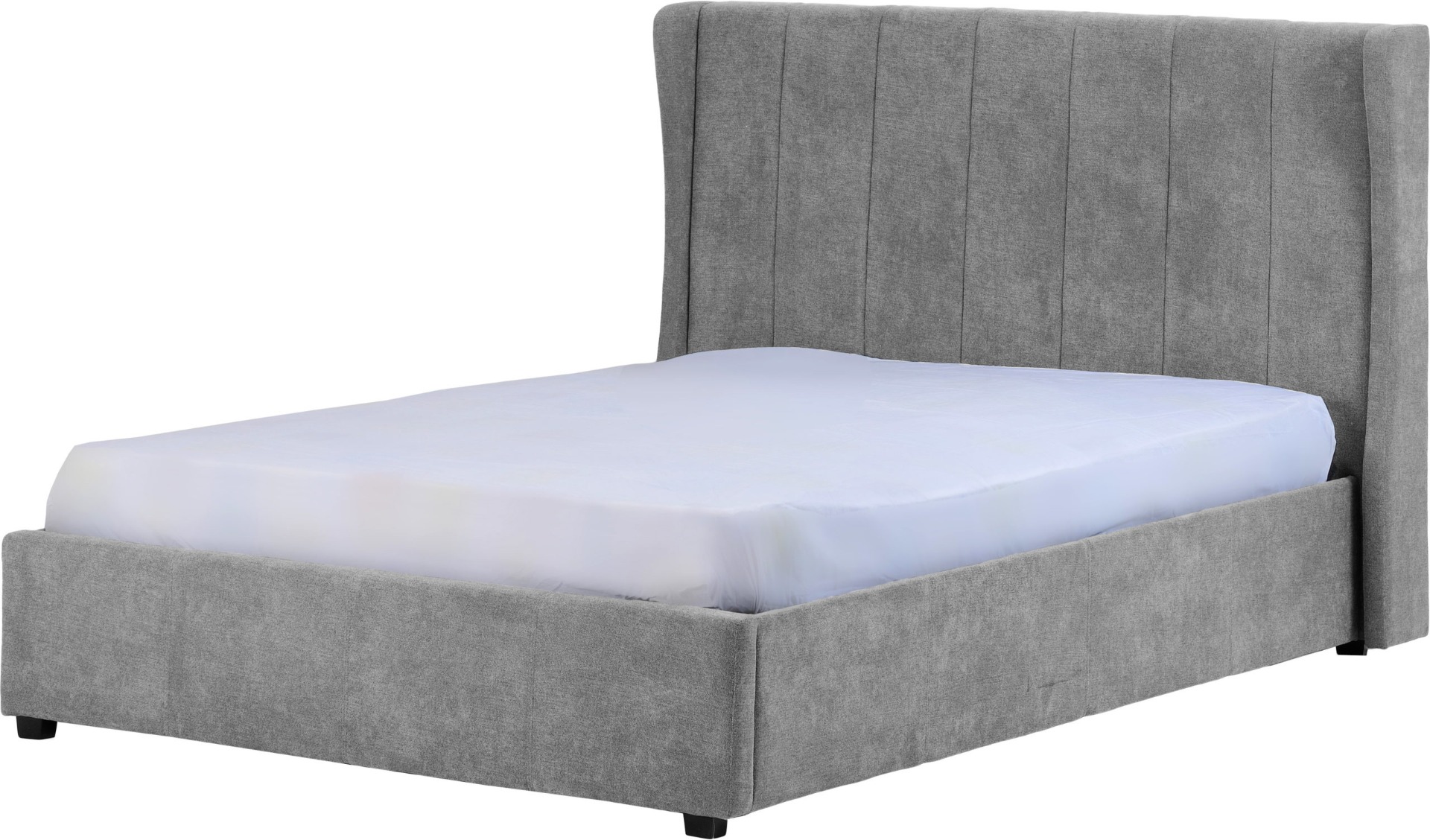 Amelia Plus 4ft6 Double Storage Bed - Dark Grey Fabric - Budget Deals