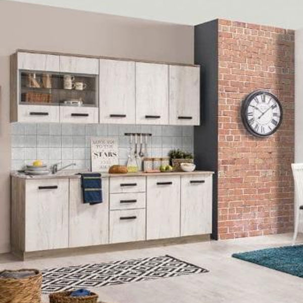 Vincenzo 10 Door 2 Drawer Kitchen Unit - White Oak Effect - Dalton Home