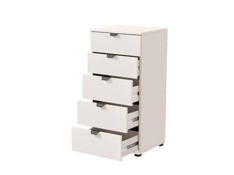 HIGHAM White Chest of Drawers - Tallboy, Medium-sized, 5 Drawers - Dalton Home